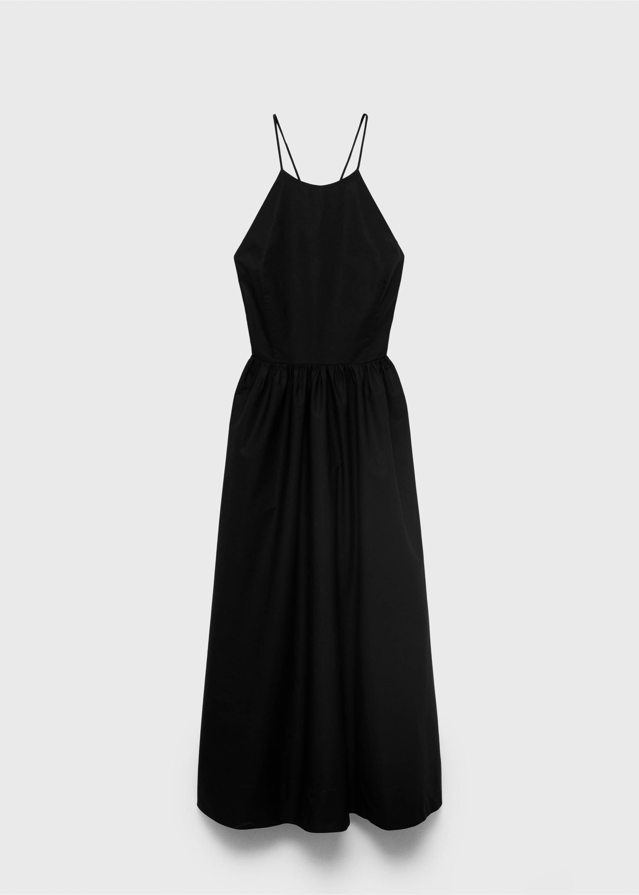 Halter dress with crossed back - Article without model, Black. Ref: 17001276-00.
