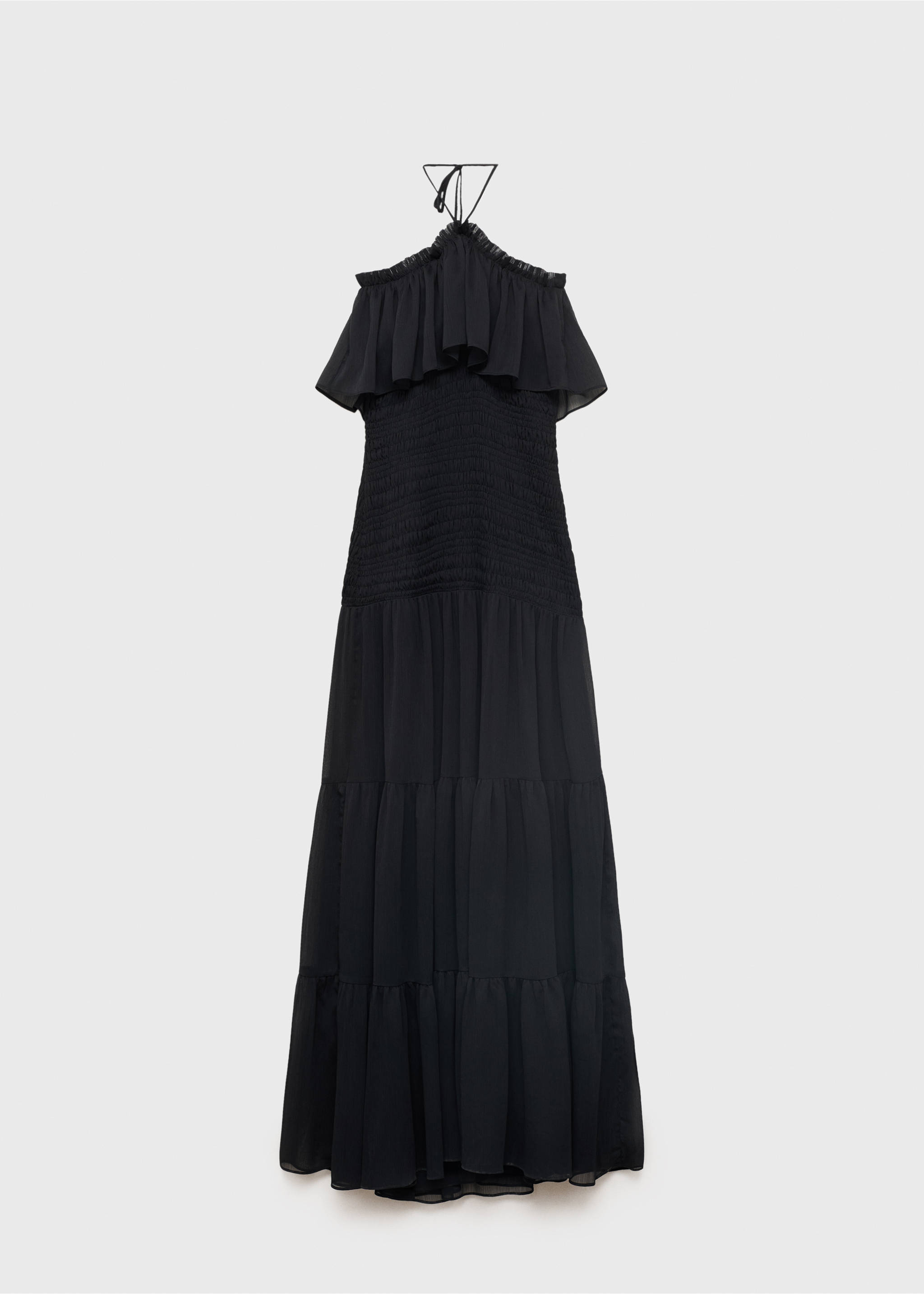 Ruffled maxi dress - Article without model, Black. Ref: 17001279-00.