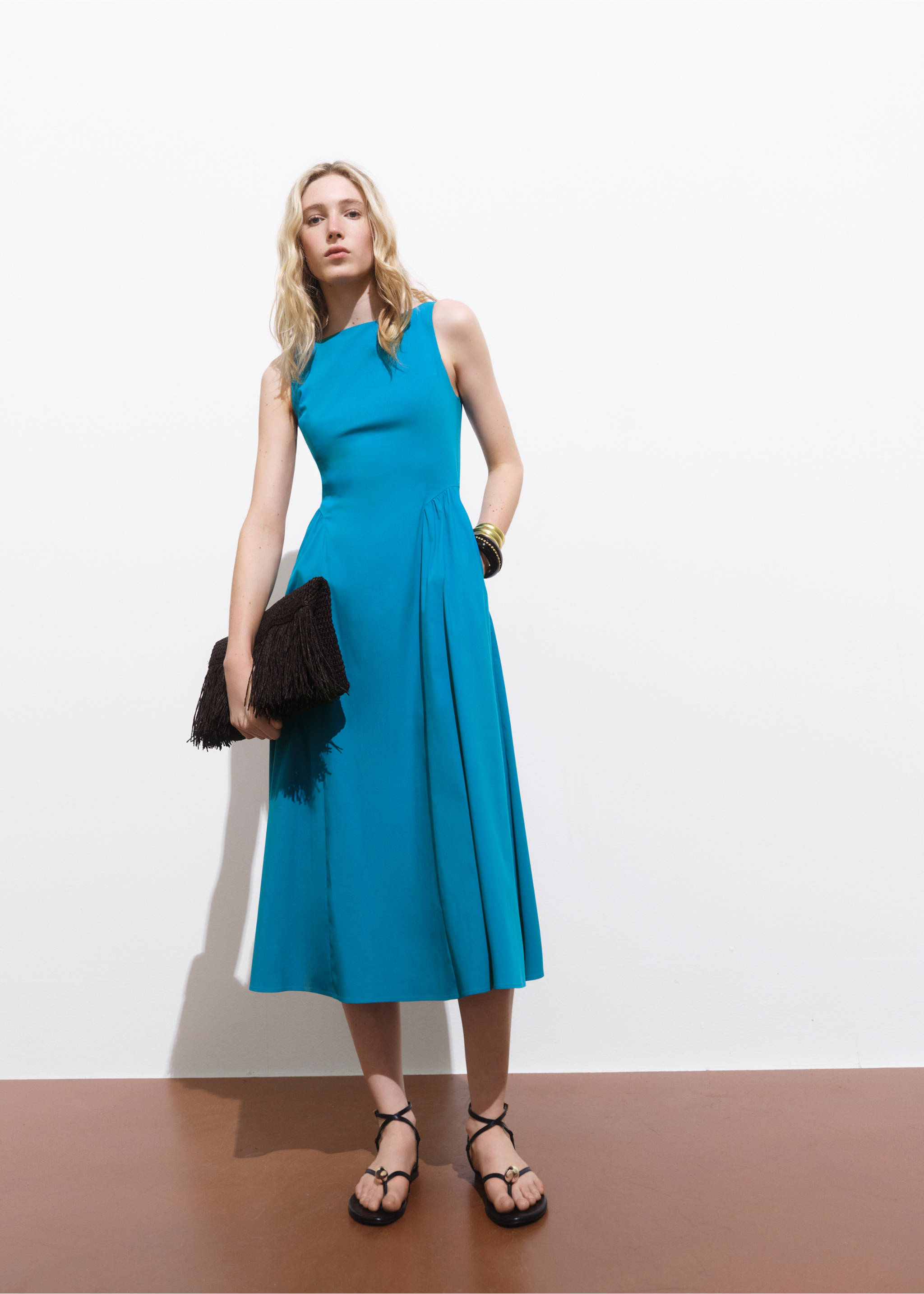 Flared midi-dress - General plane, Blue. Ref: 17001283-00.