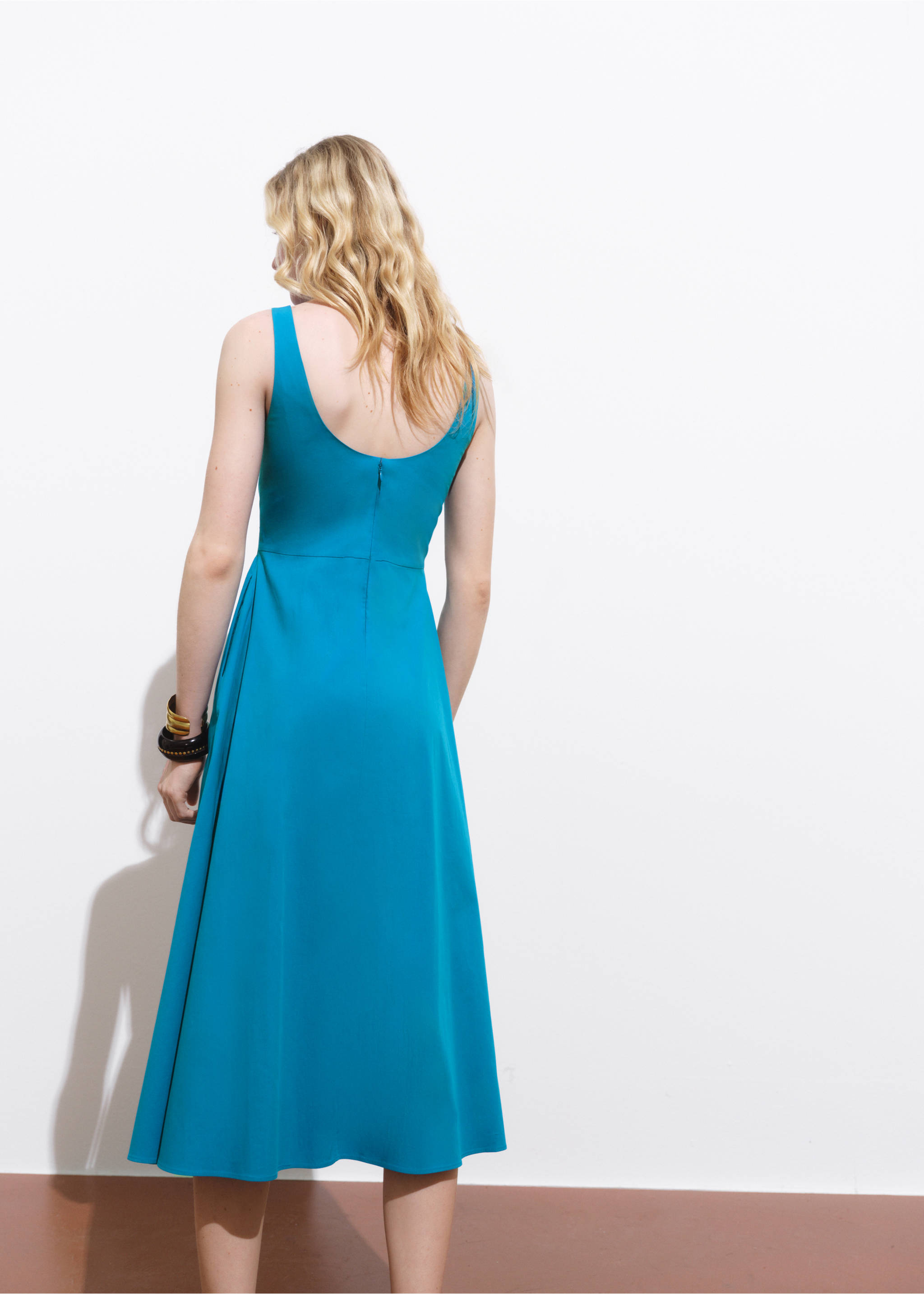 Flared midi-dress - Reverse of the article, Blue. Ref: 17001283-00.