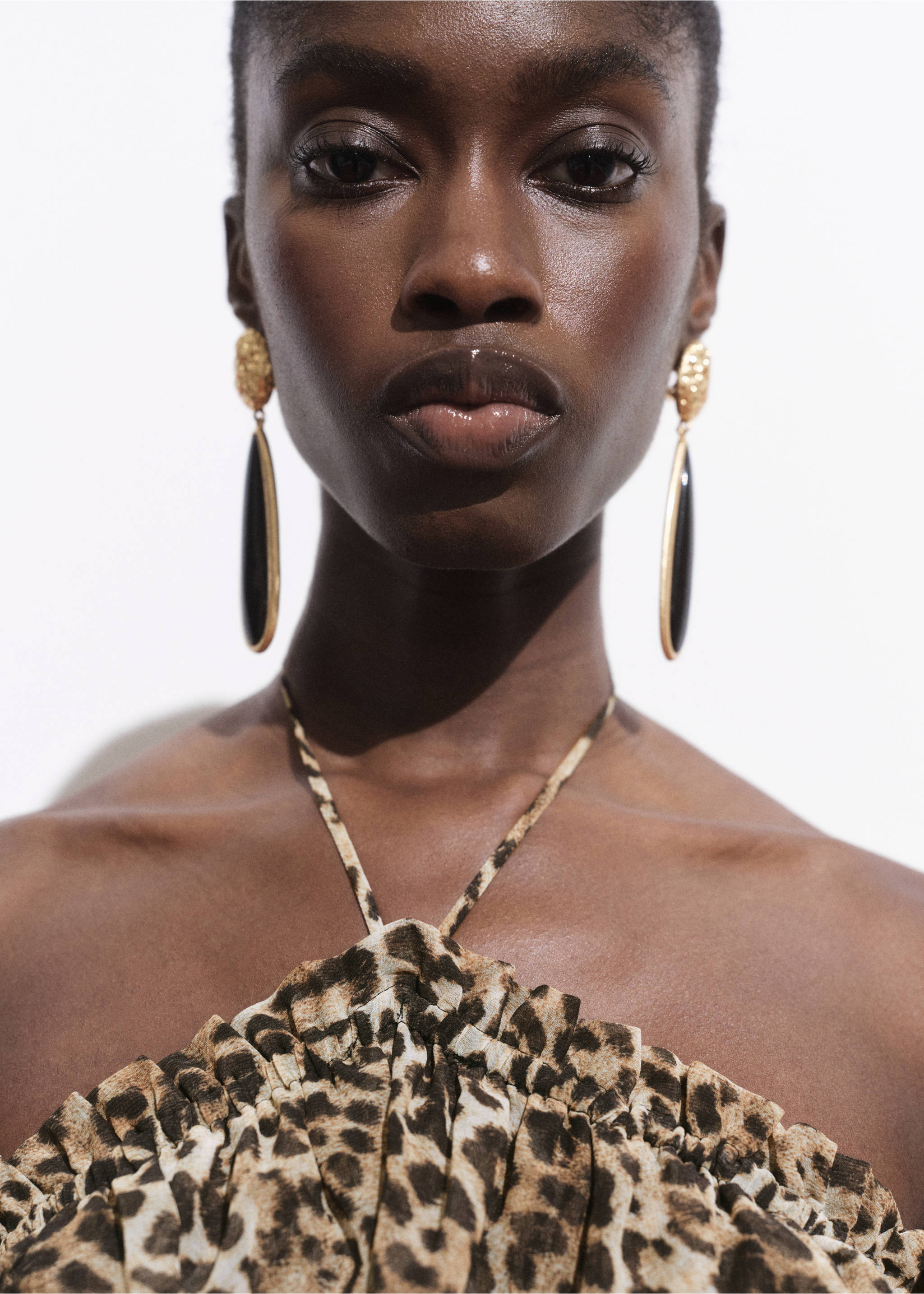Leopard-print maxi-dress - Details of the article 1, Brown. Ref: 17001284-00.