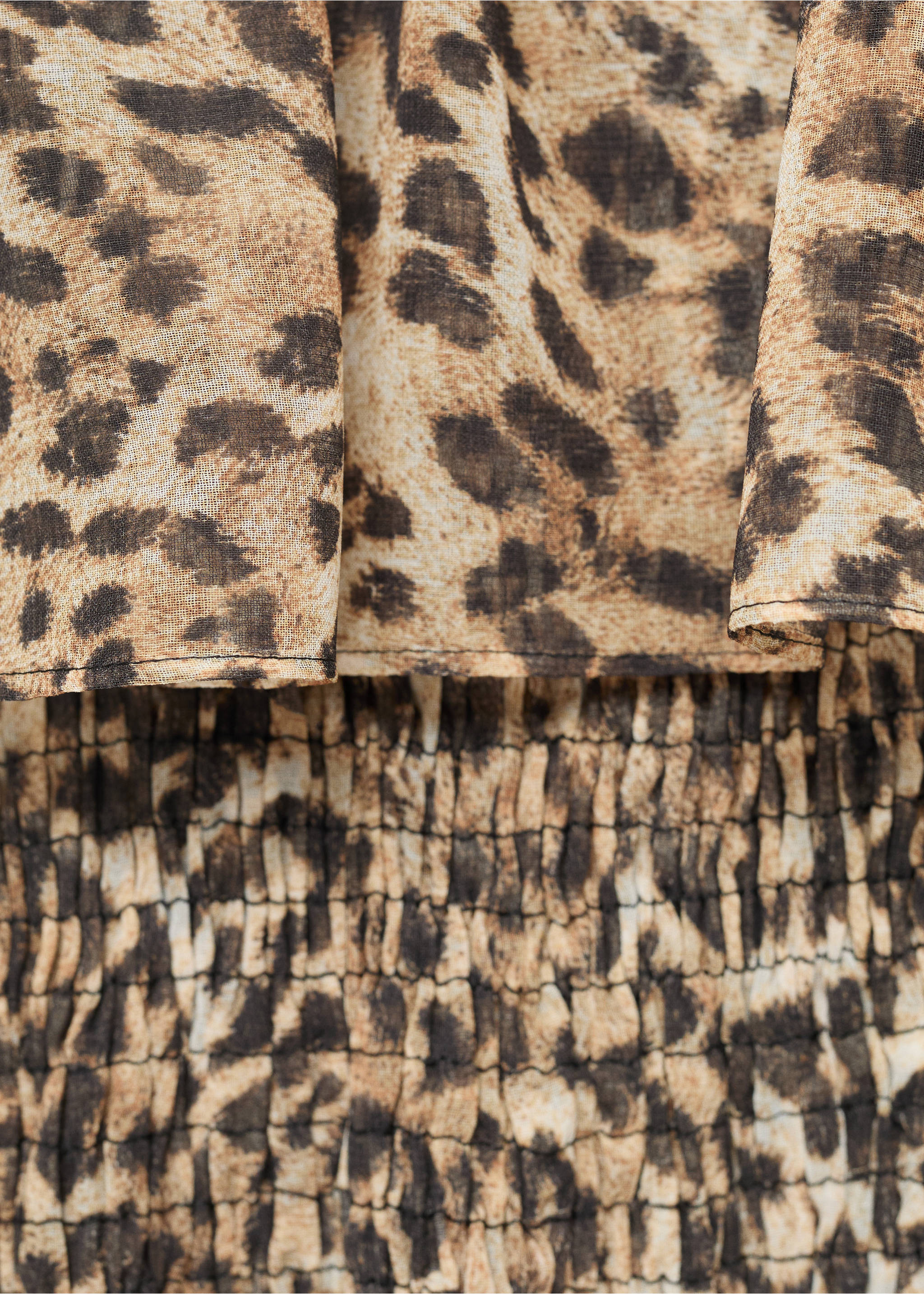 Leopard-print maxi-dress - Details of the article 8, Brown. Ref: 17001284-00.