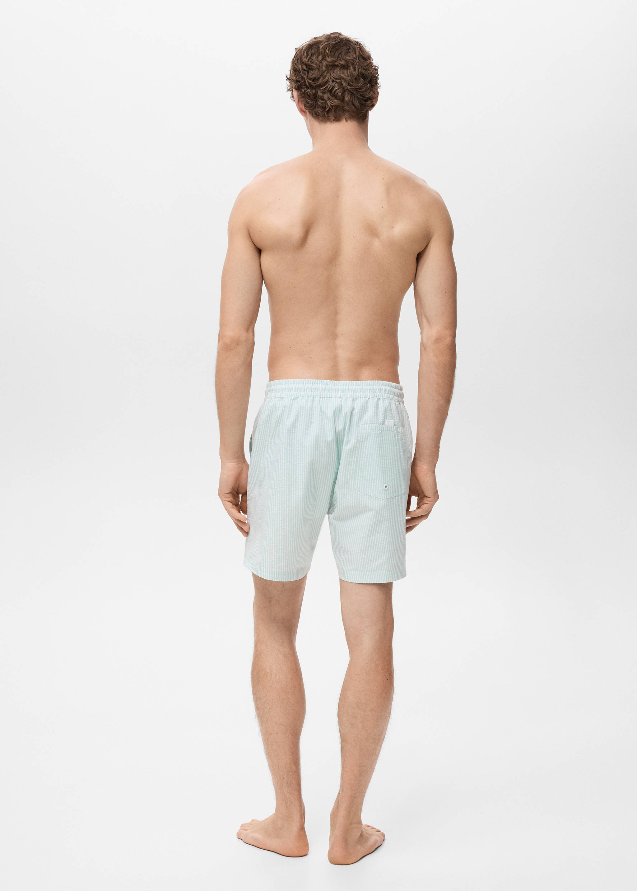Seersucker swimming trunks - Reverse of the article
