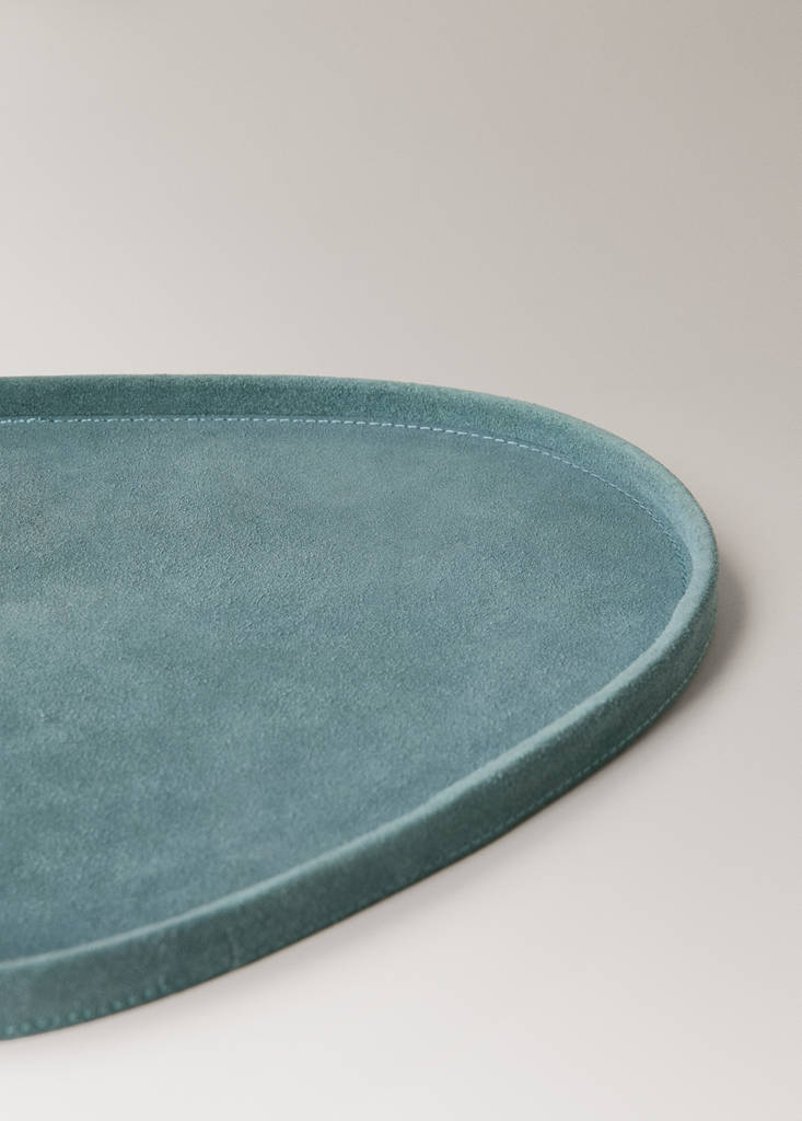 Large leather tray — Grey