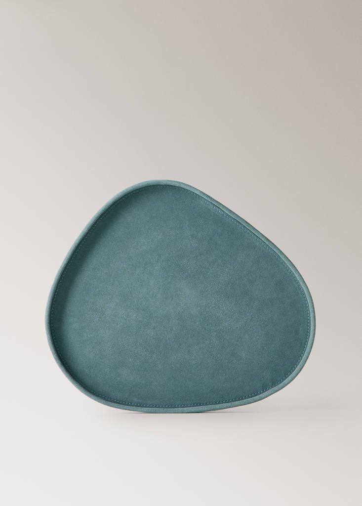 Large leather tray — Grey