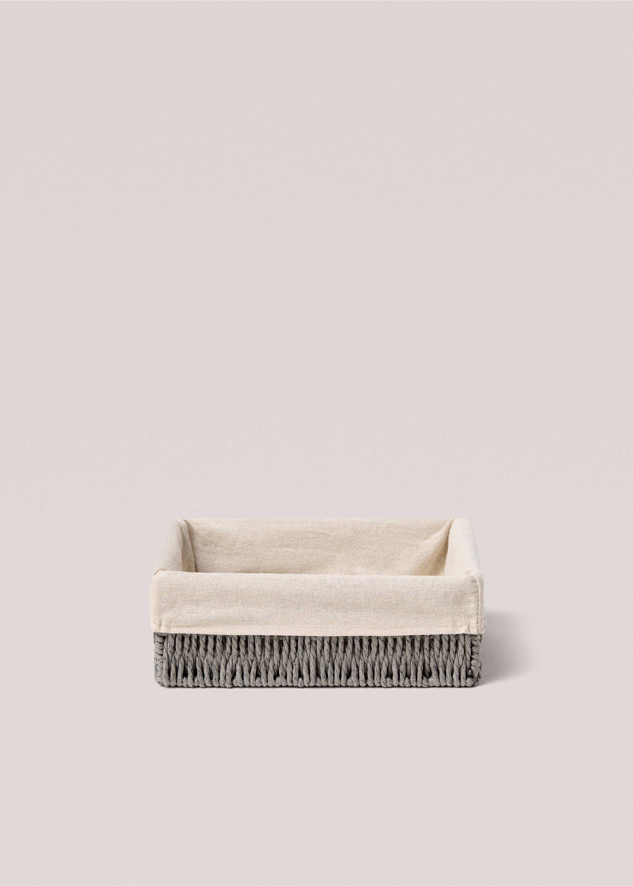 Small rectangular paper basket - Article without model, Grey. Ref: 17001528-00.