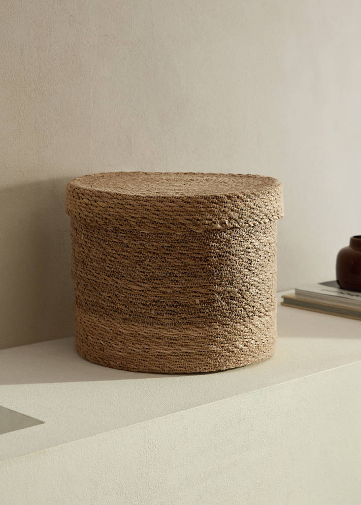Cesta seagrass redonda tapa