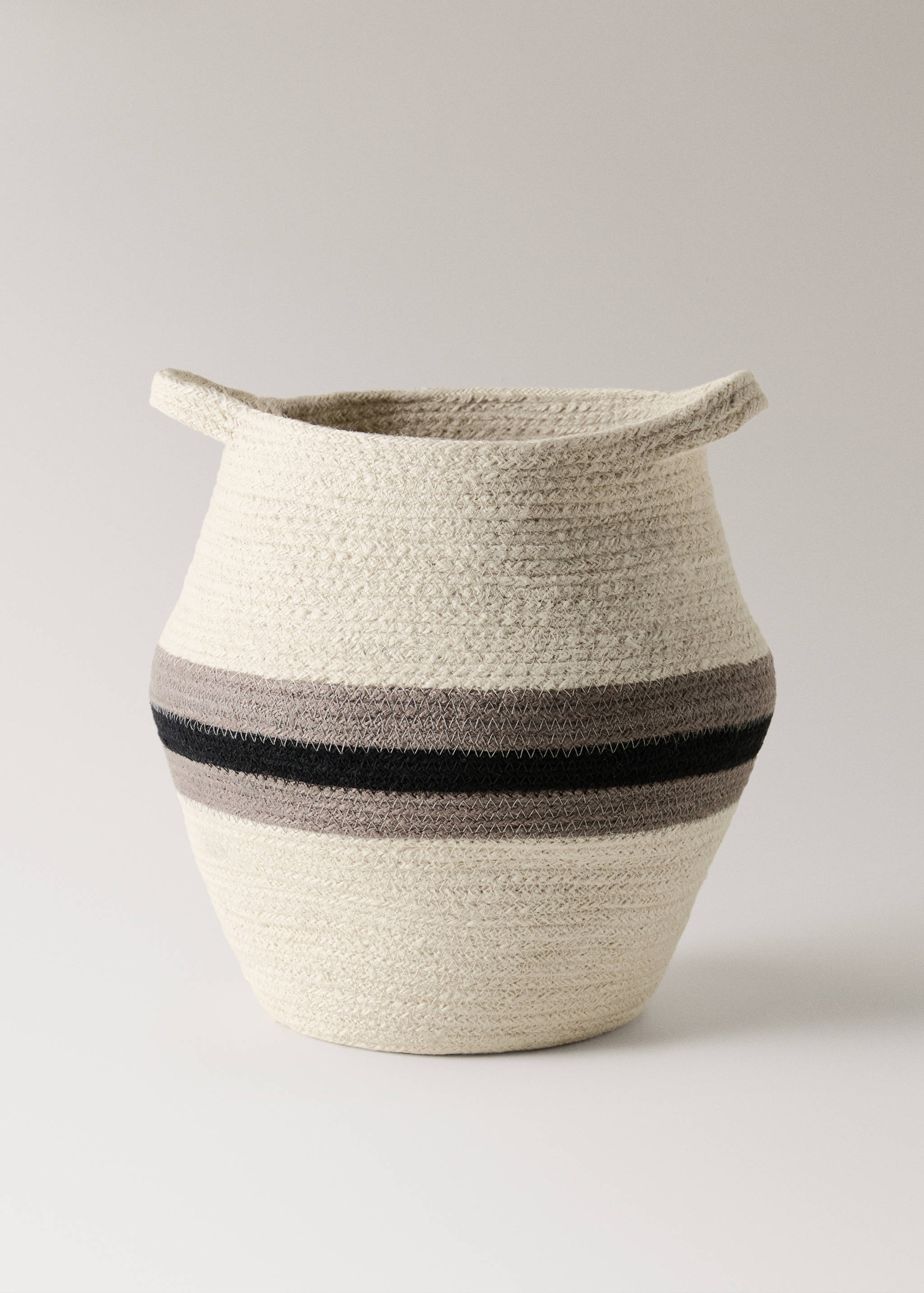 Medium jute basket with stripes - Article without model