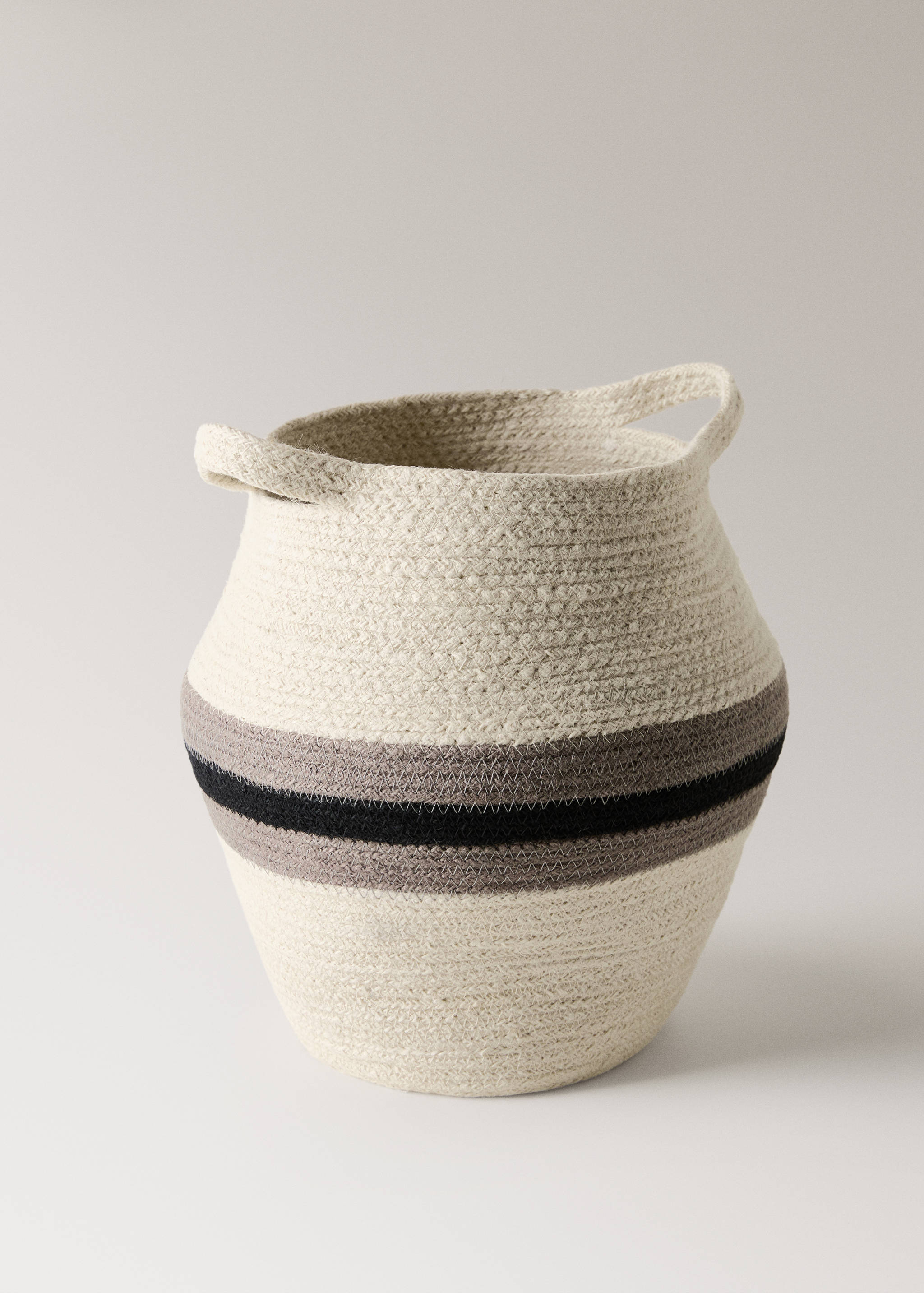 Medium jute basket with stripes - Details of the article 1