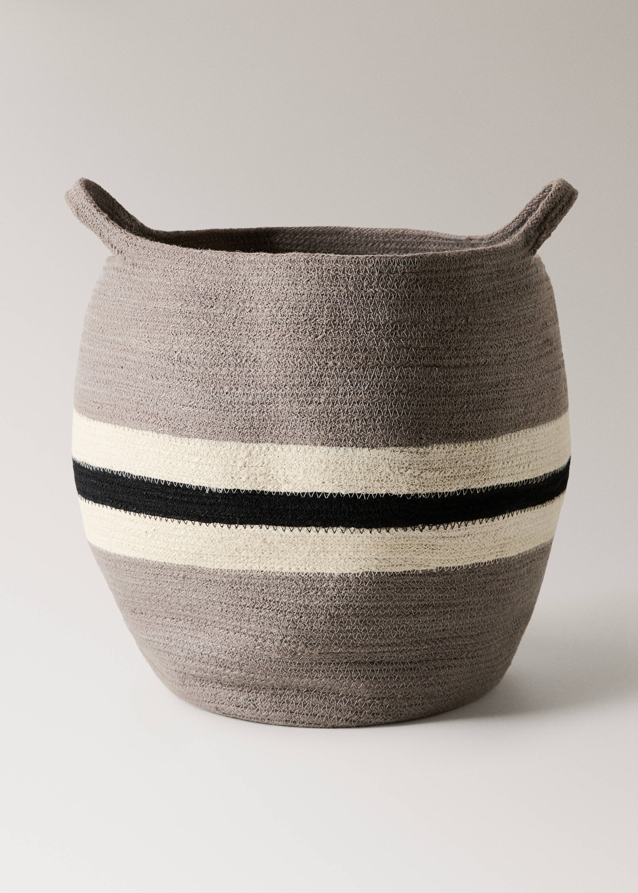 Large jute basket with stripes - Article without model