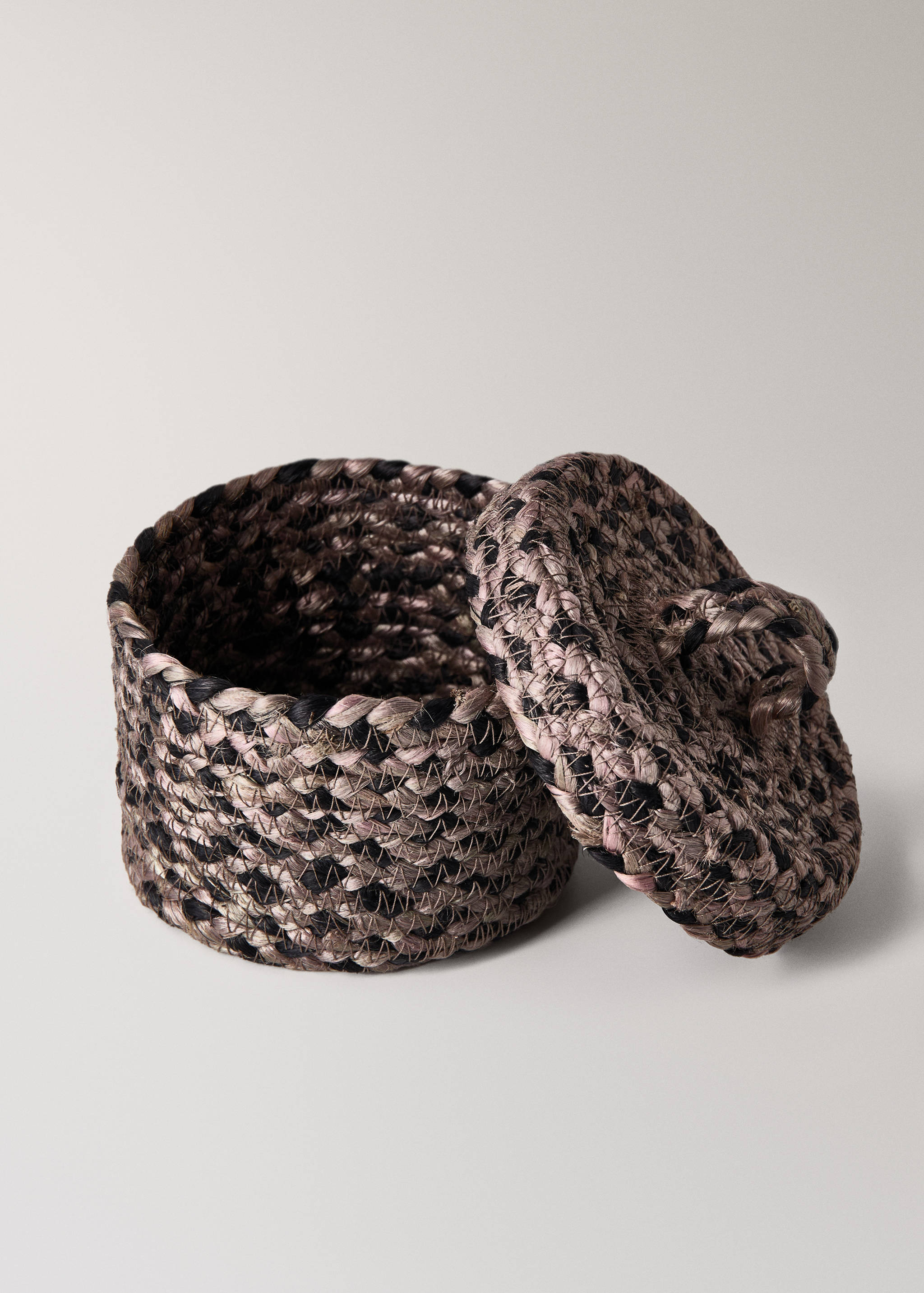 Cistella jute melange tapa petita - Detall de l'article 1