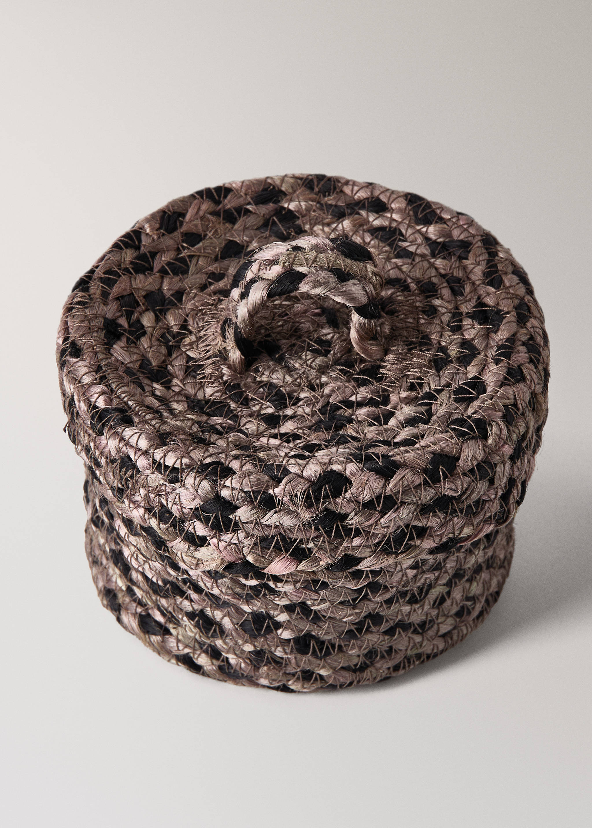 Cistella jute melange tapa petita - Detall de l'article 2