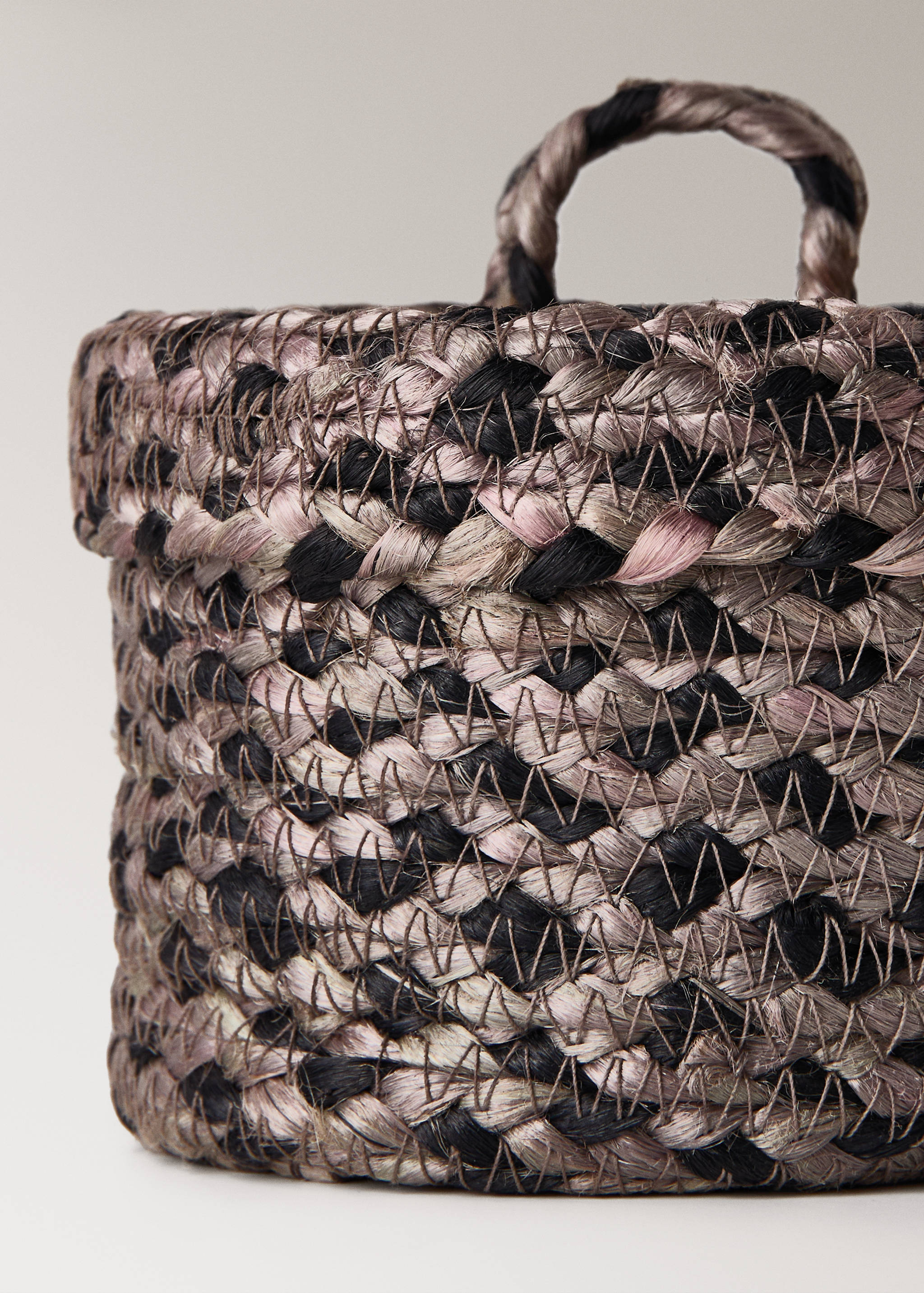 Cistella jute melange tapa petita - Detall de l'article 3