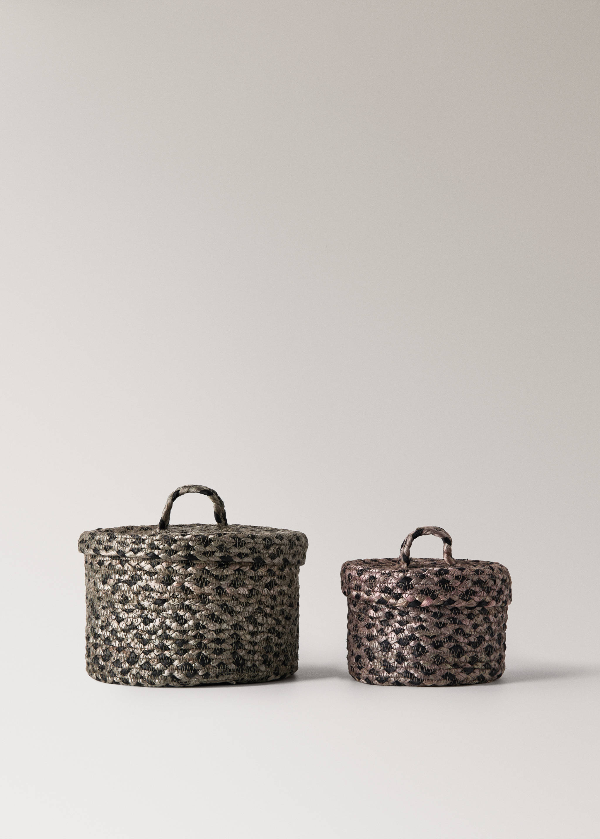 Cistella jute melange tapa petita - Detall de l'article 4