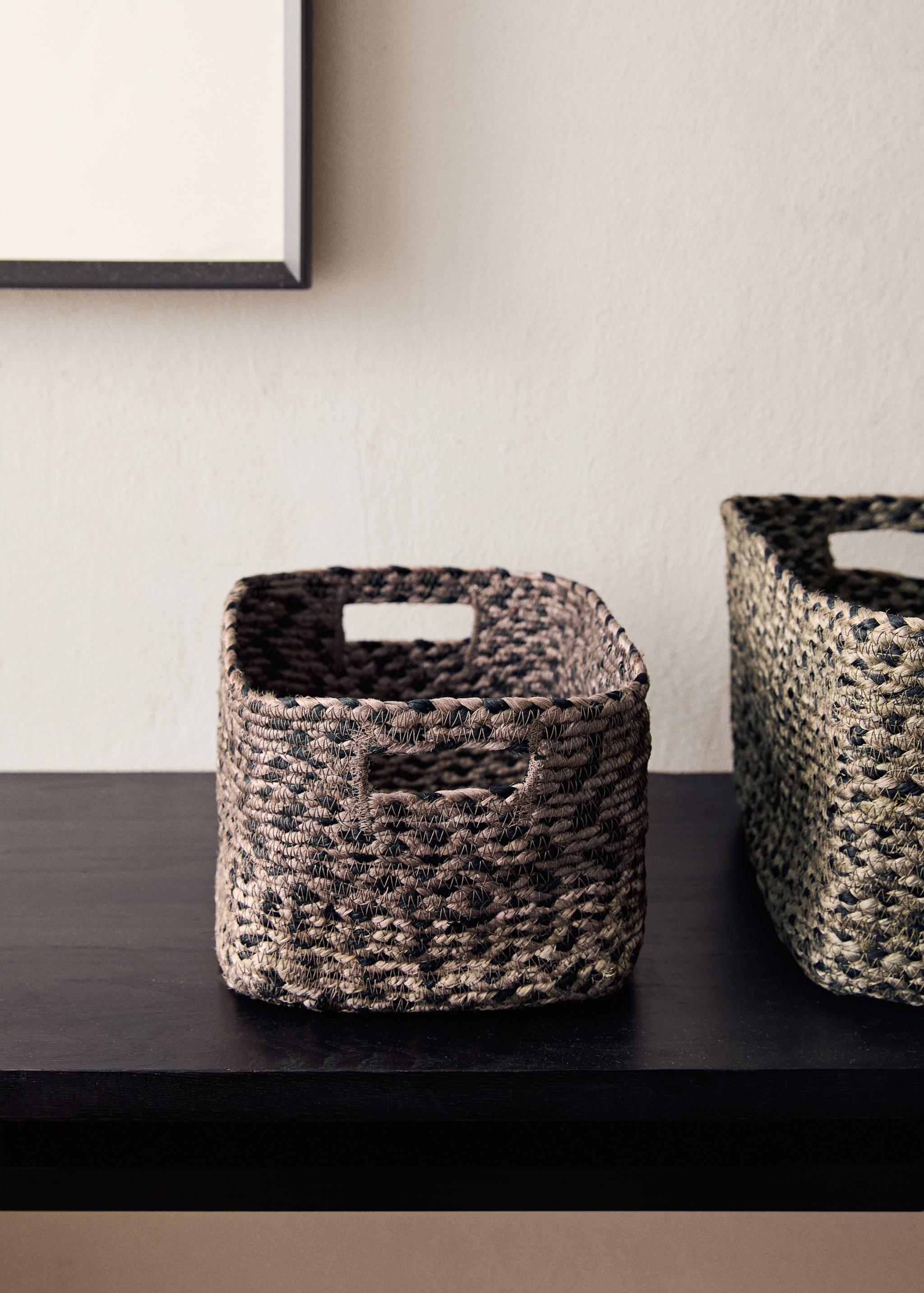 Cistella jute melange mitjana - Pla general