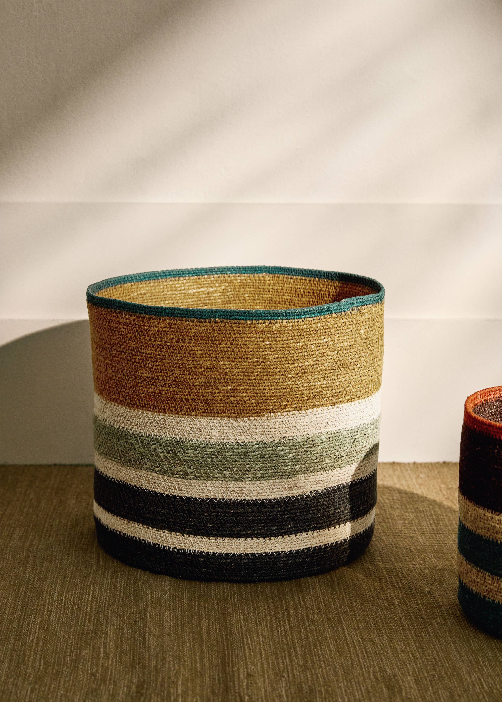 Middelgrote multicolor seagrass mand - Overzichtstekening