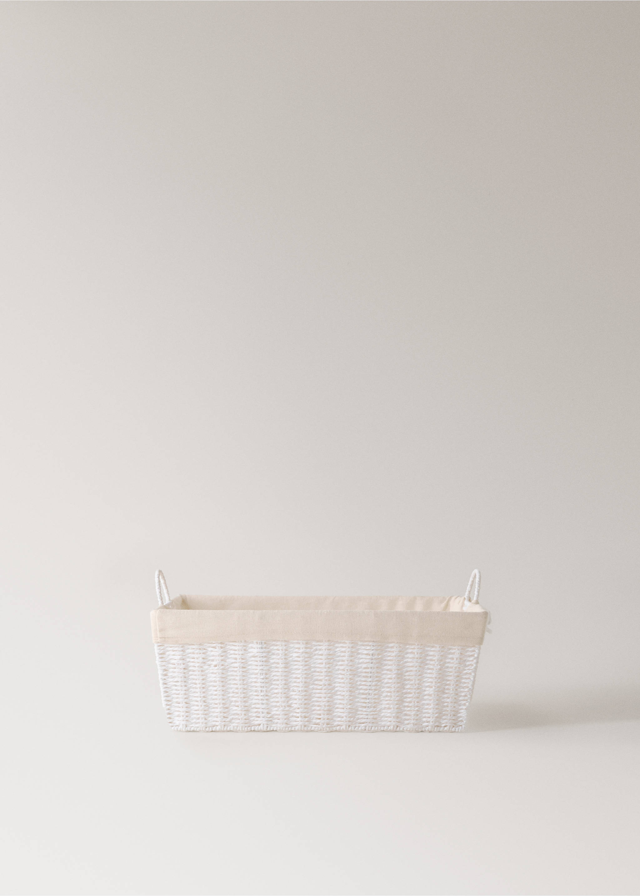 Iron basket with fabric lining - Article without model, White. Ref: 17001556-00.