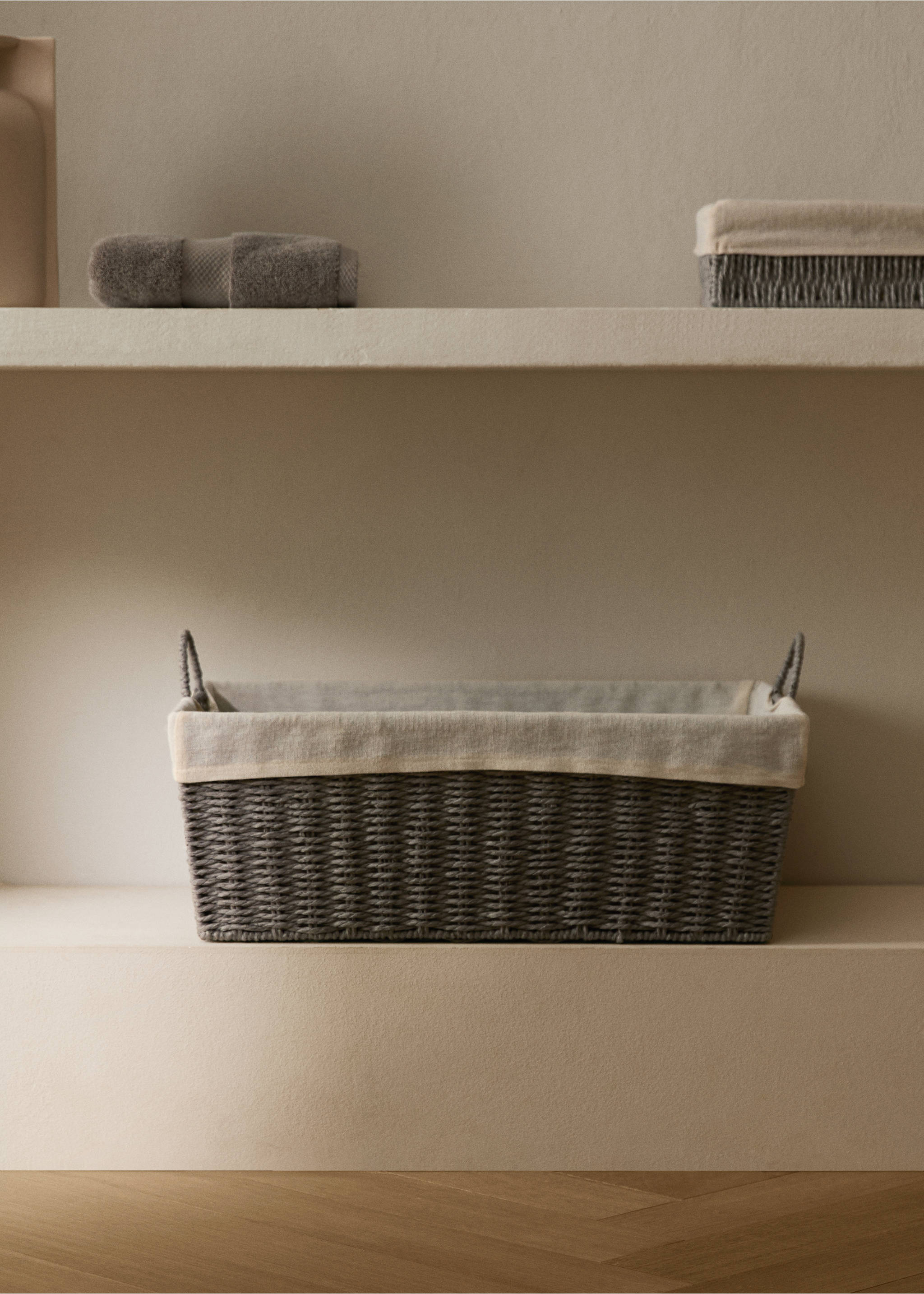 Klädkorg med tygfoder - Allmän bild, Grå. Ref: 17001556-00.