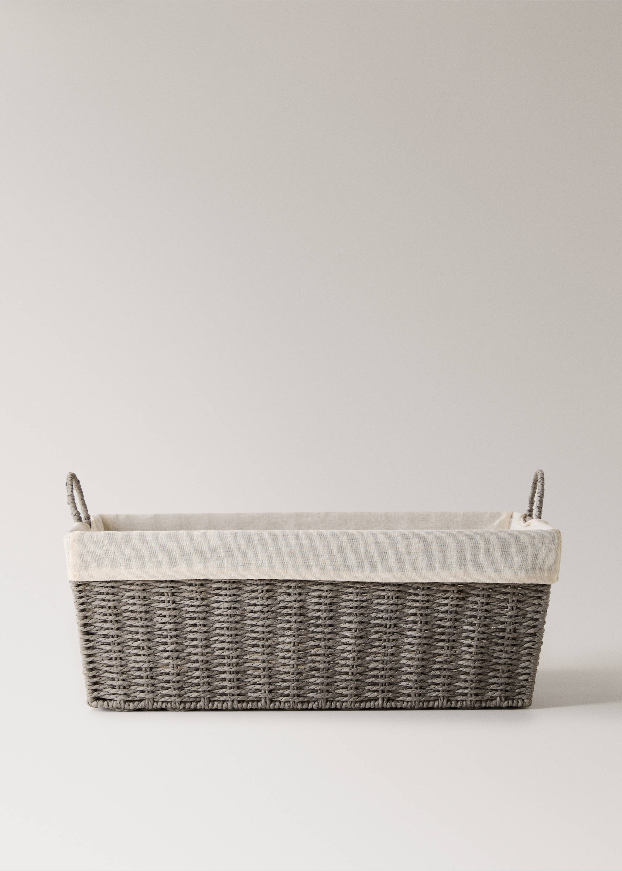 Iron basket with fabric lining - Article without model, Grey. Ref: 17001556-00.
