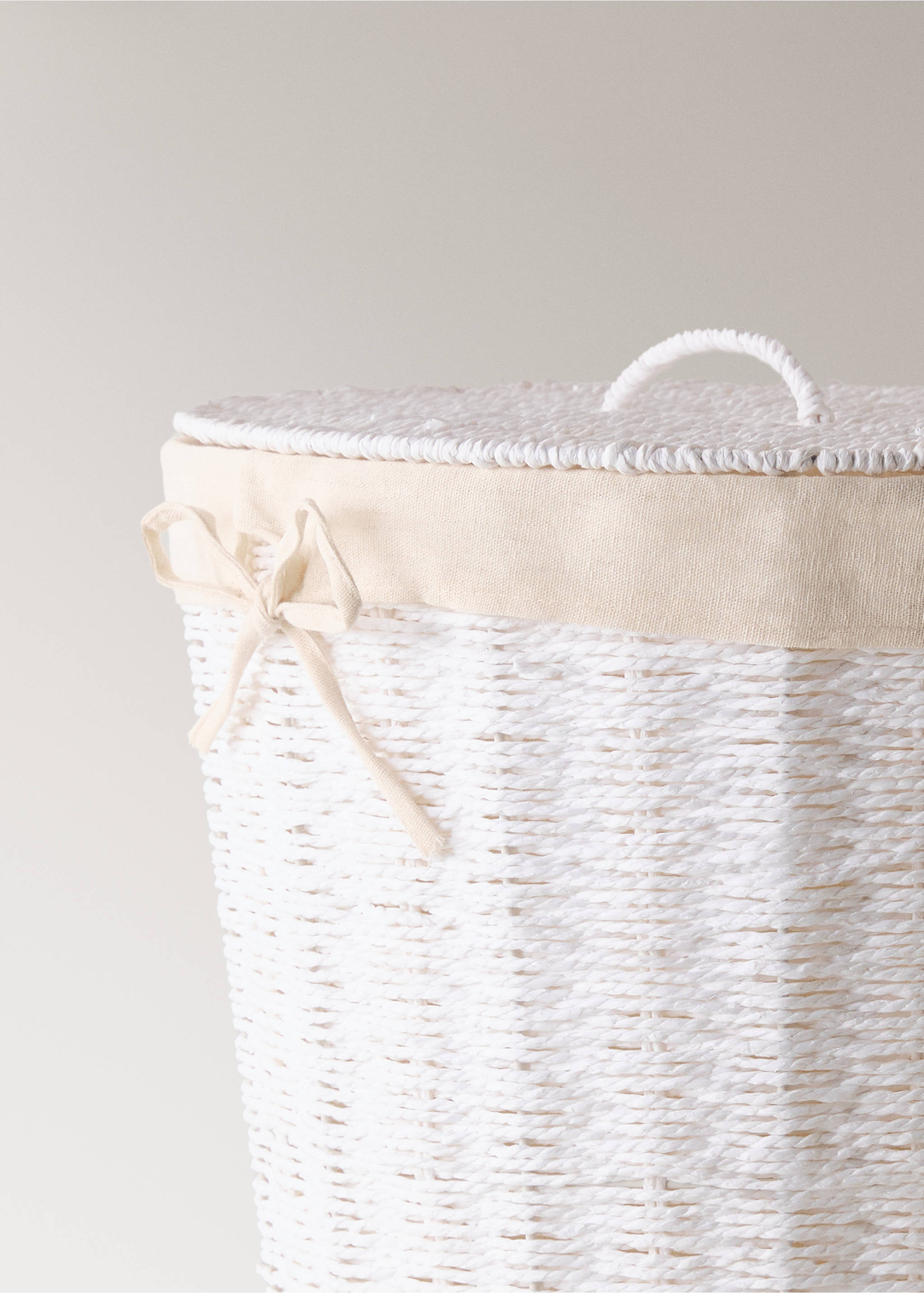 Large round paper clothes basket - Details of the article 1, White. Ref: 17001557-00.