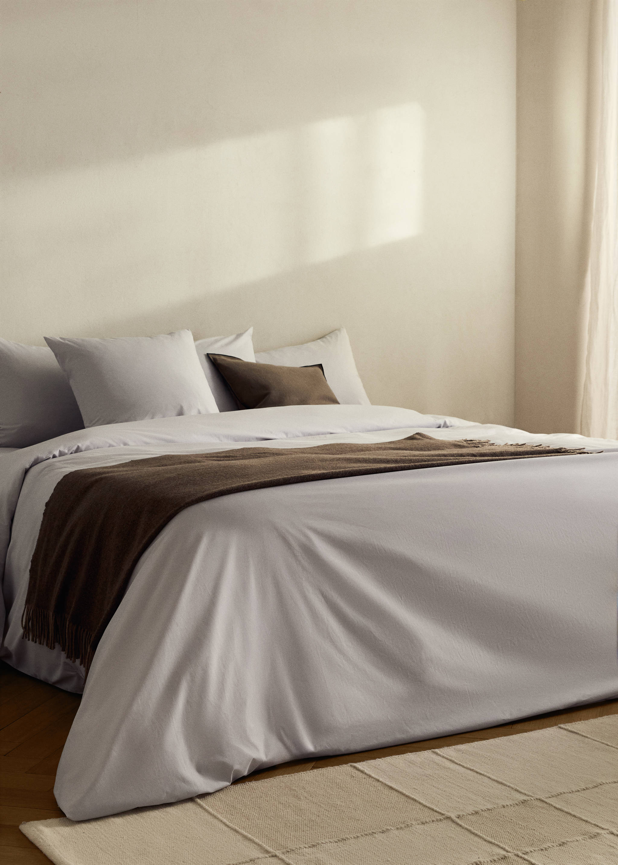 Percale cotton duvet cover Superking bed - General plane