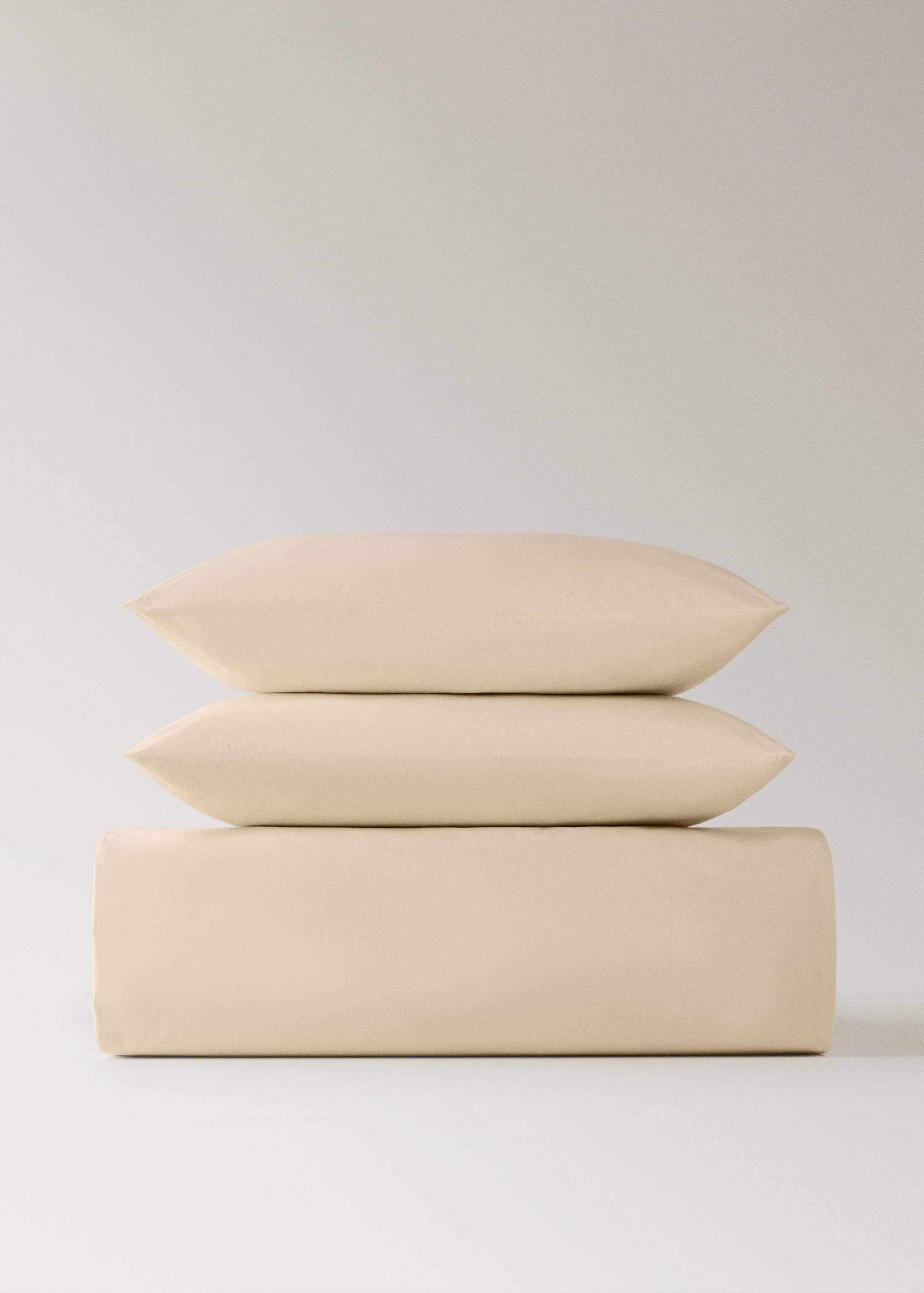 Percale cotton duvet cover with linen trim Queen bed - Article without model