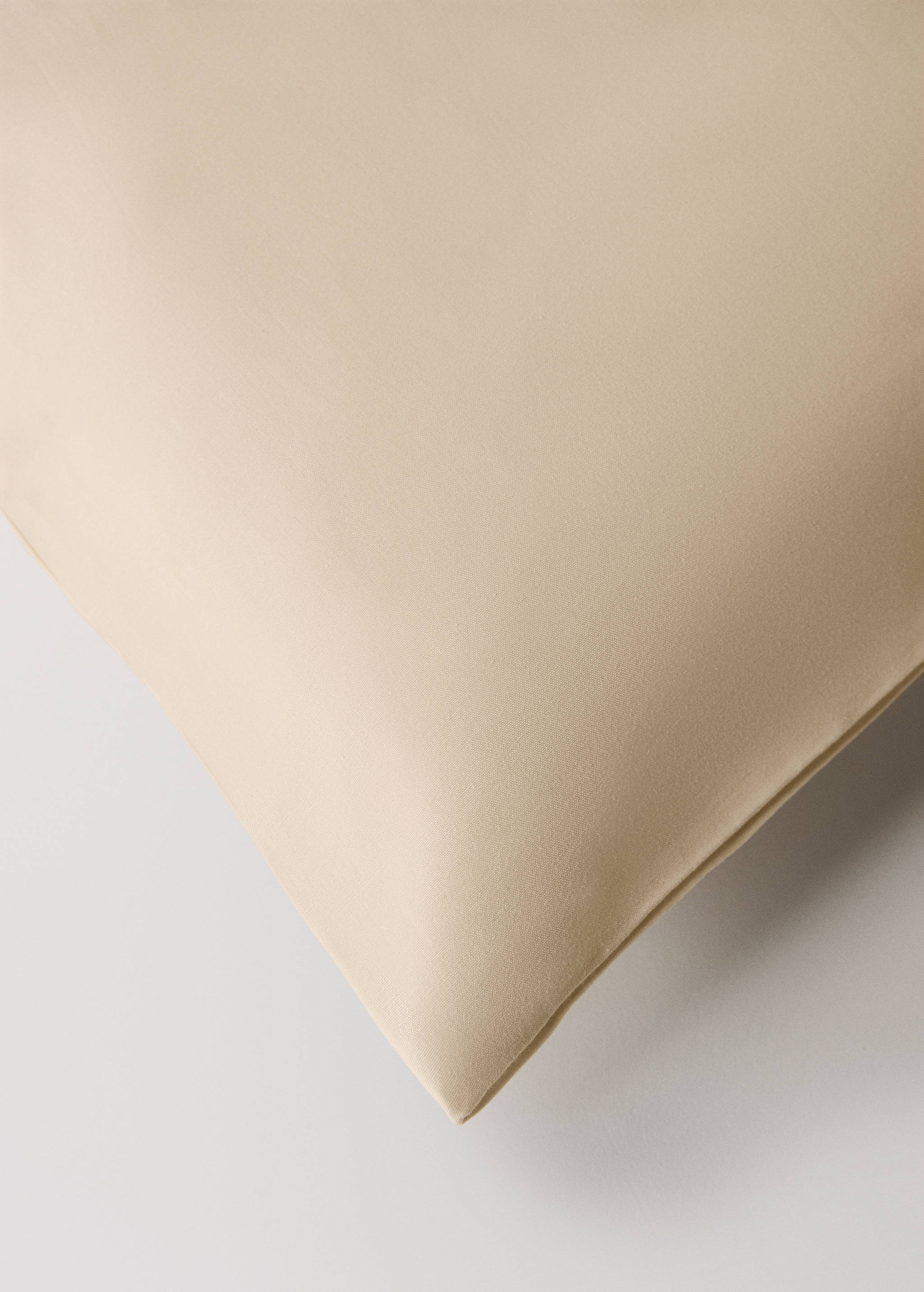 Percale cotton duvet cover with linen trim Queen bed - Details of the article 3