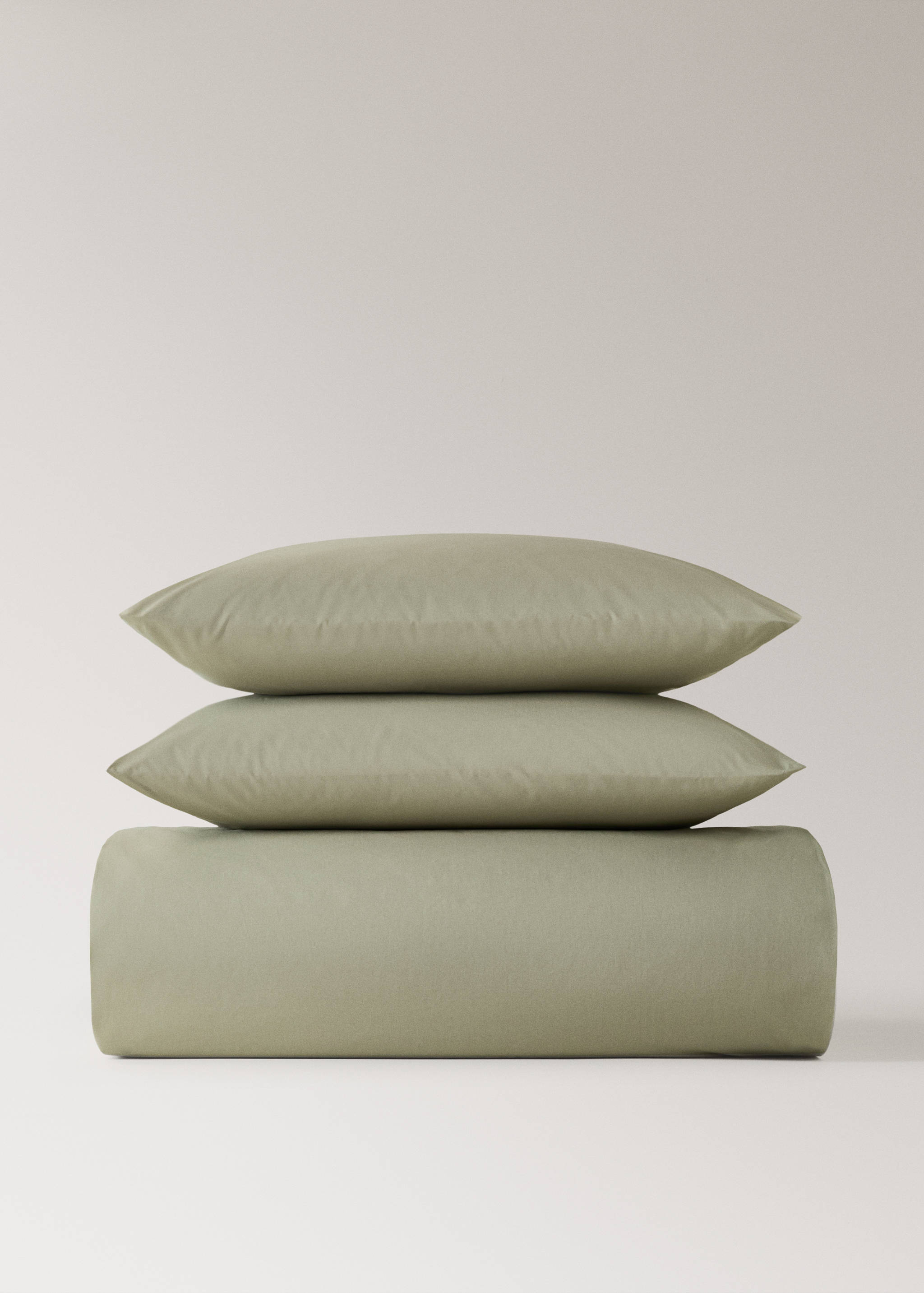 Cotton percale duvet cover with linen trim for 135/140 cm bed - Article without model