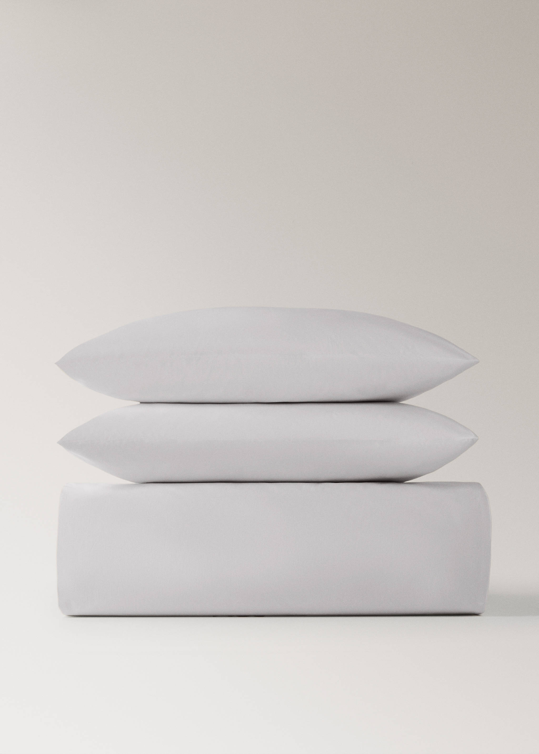 Percale cotton duvet cover with linen trim Queen bed - Article without model