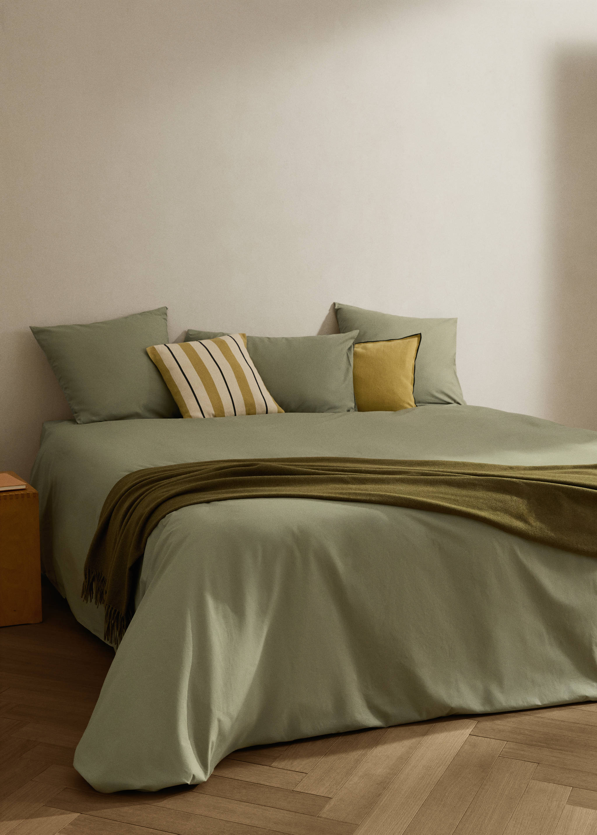 Percale cotton duvet cover Single bed - General plane