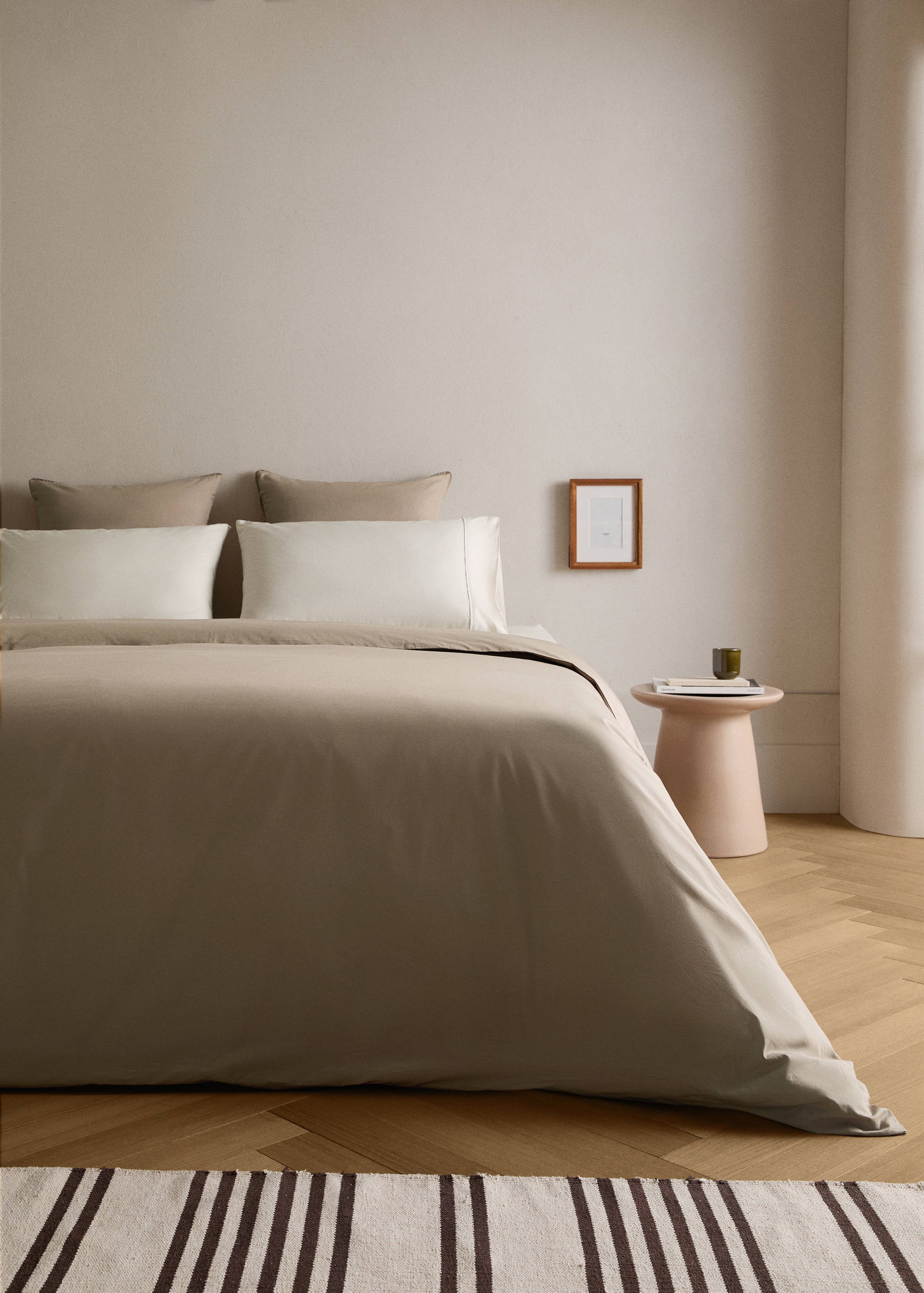 300 threads cotton percale duvet cover Superking bed - General plane