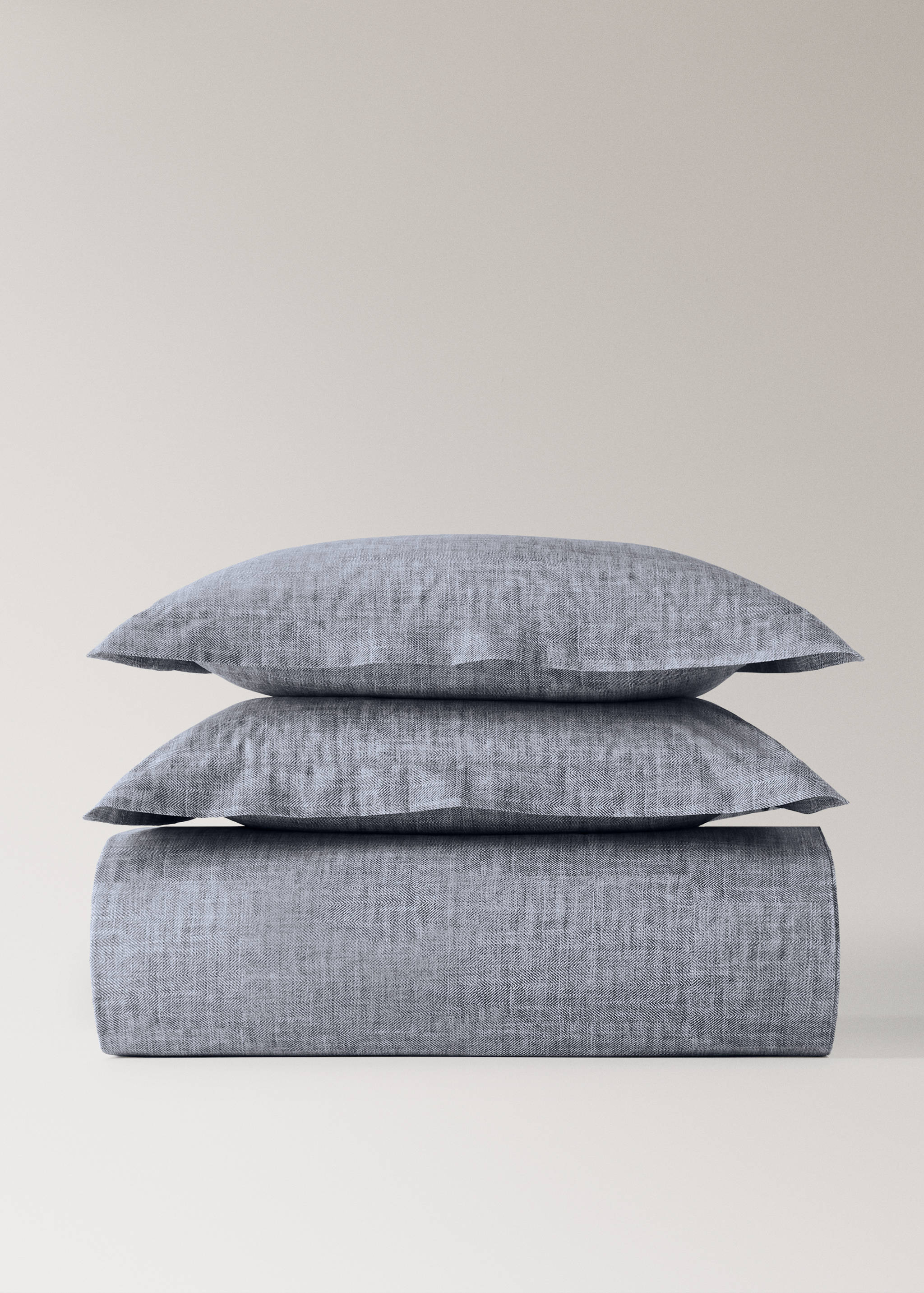 200-thread count percale cotton herringbone-print duvet cover for 150/160 cm bed - Article without model