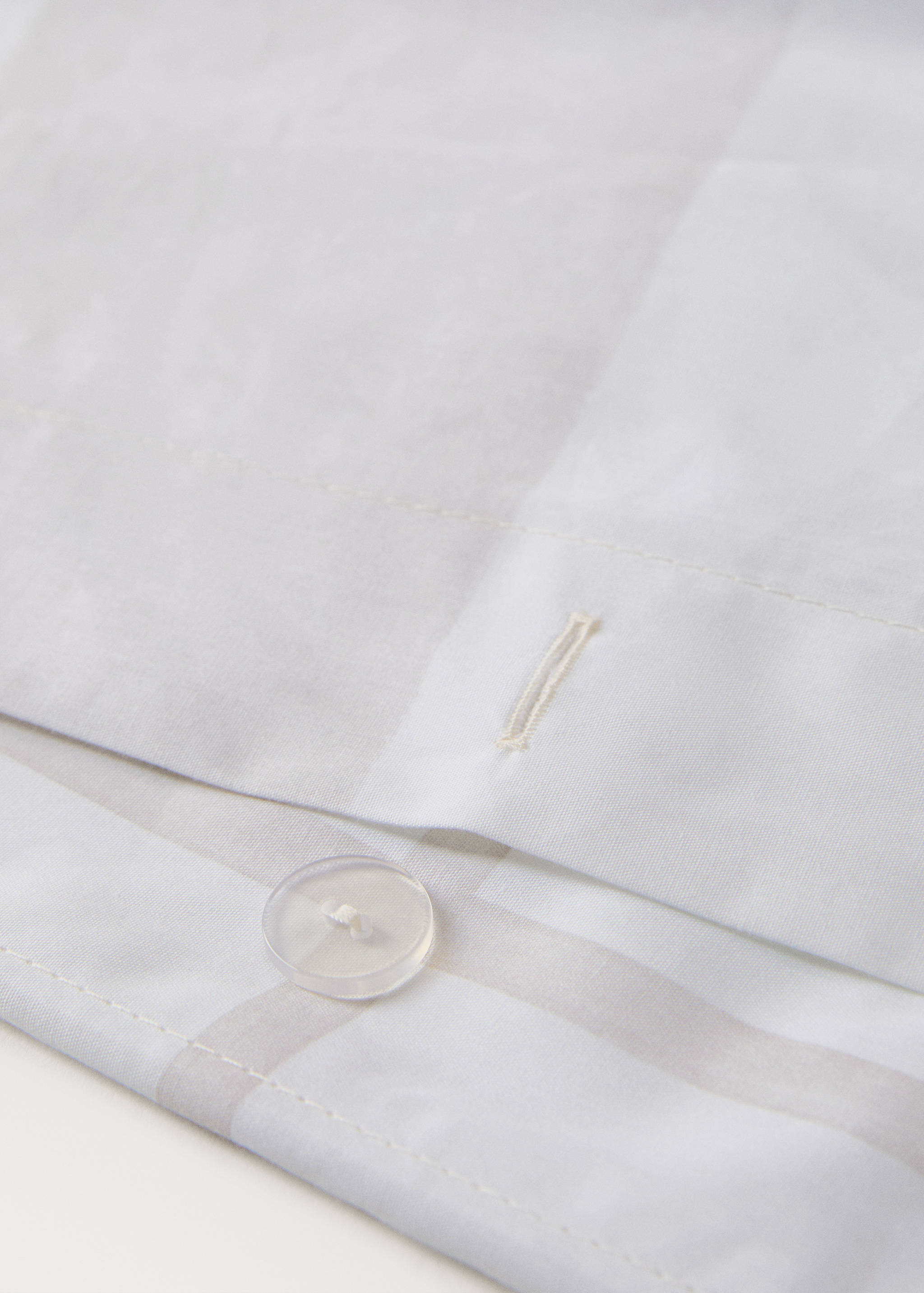 Reversible percale cotton duvet cover with stripe and check print for 150/160 cm bed - Details of the article 1