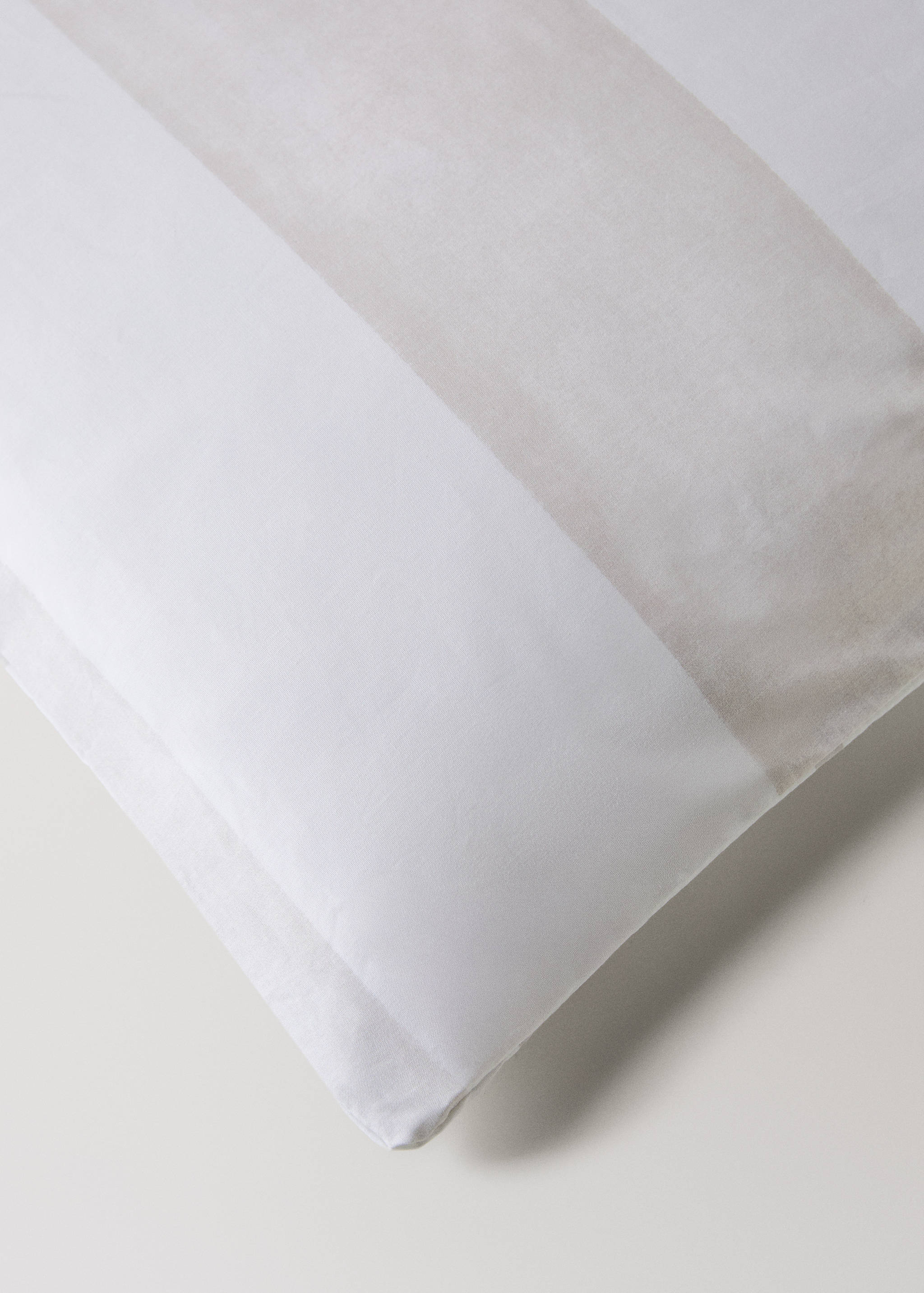 Reversible percale cotton duvet cover with stripe and check print for 150/160 cm bed - Details of the article 3