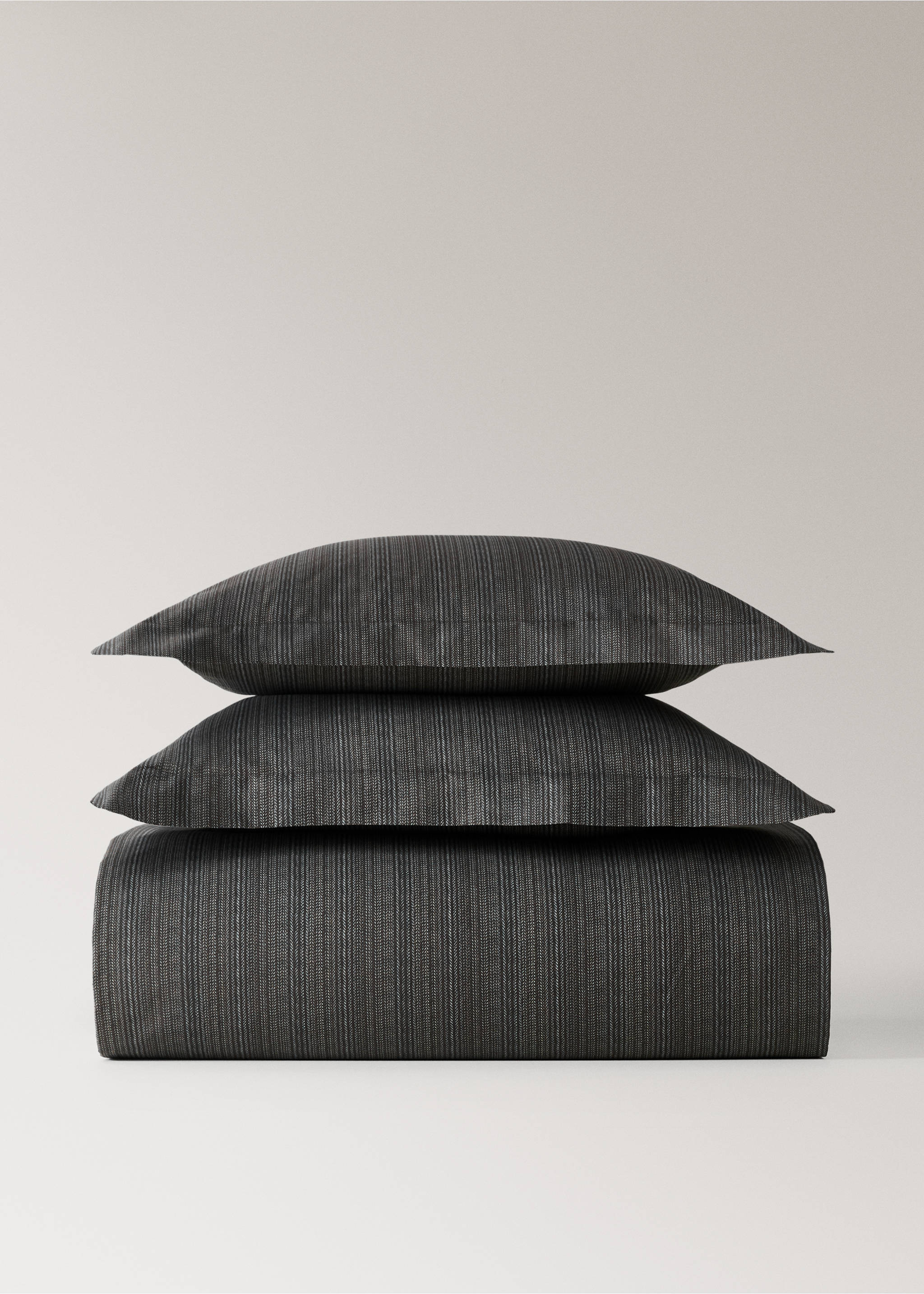 Percale cotton tailored-print duvet cover for 150/160 cm bed - Article without model, Chocolate. Ref: 17001600-00.