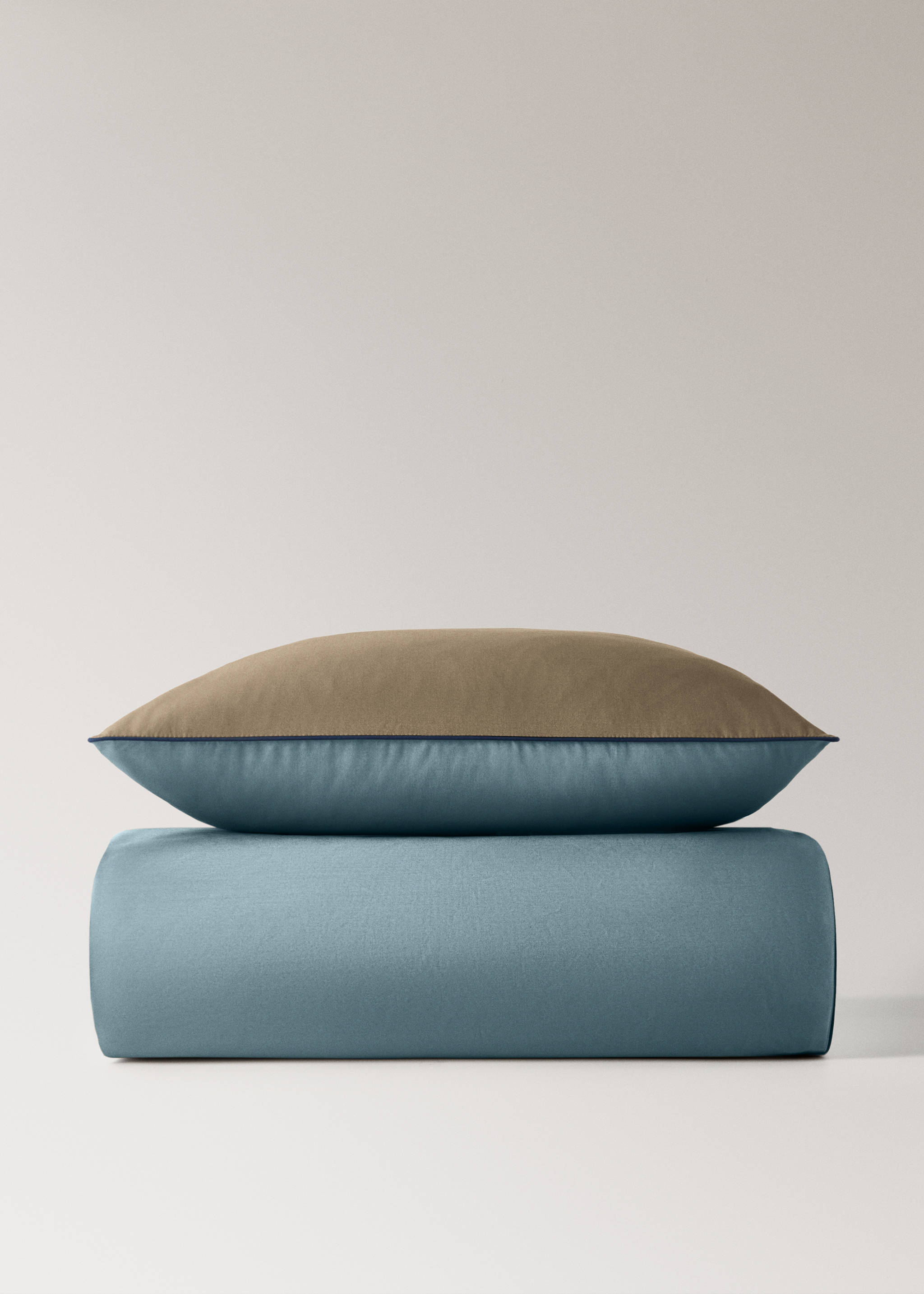 Wendbarer Bettbezug aus Baumwoll-Perkal mit Kontrastpaspel, 90 cm Bett - Detail des Artikels 4