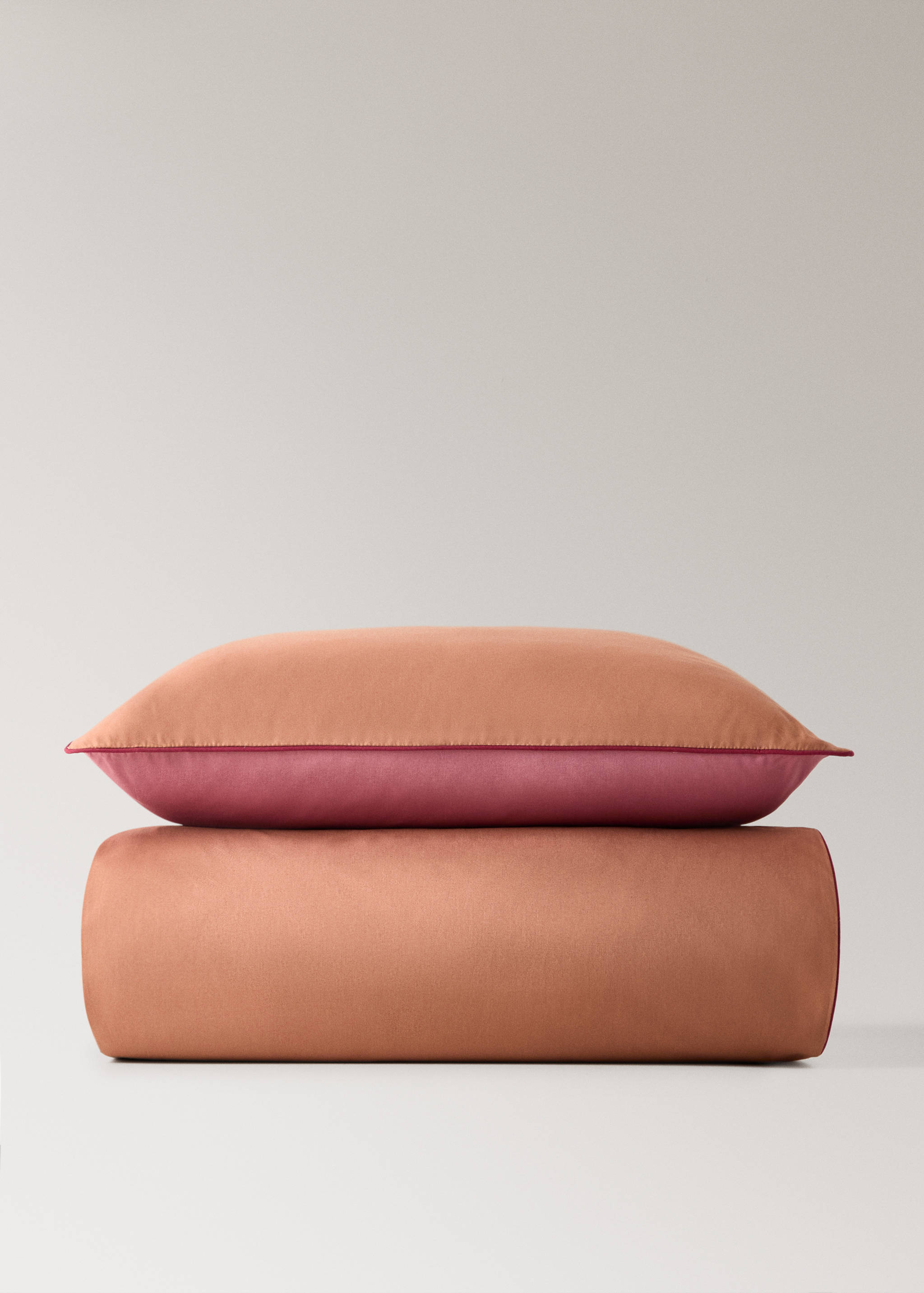 Wendbarer Bettbezug aus Baumwoll-Perkal mit Kontrastpaspel, 90 cm Bett - Artikel ohne Model