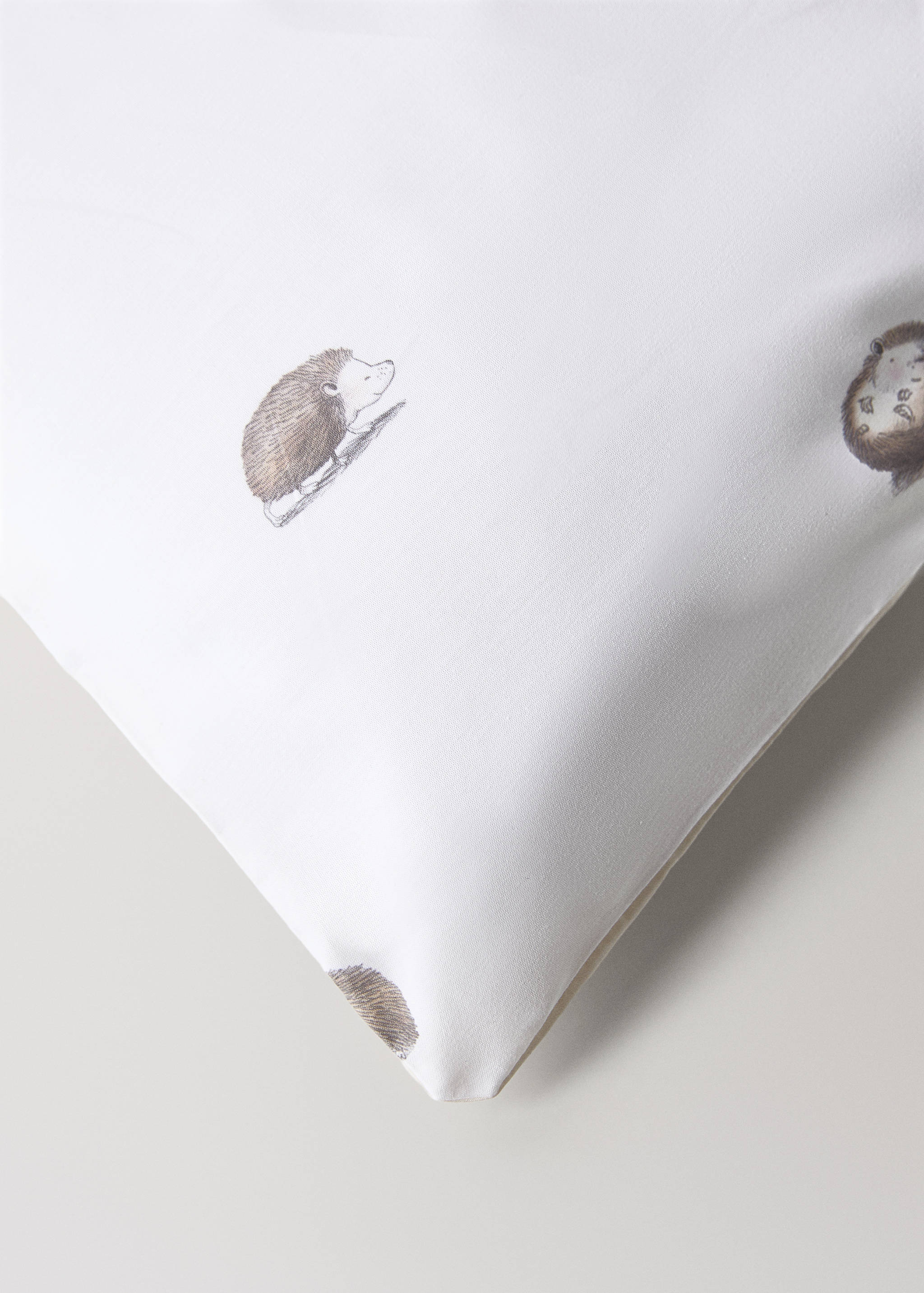 Dekbedovertrek van perkalkatoen met egelprint voor kinderbed van 135/140 cm - Detail van het artikel 3