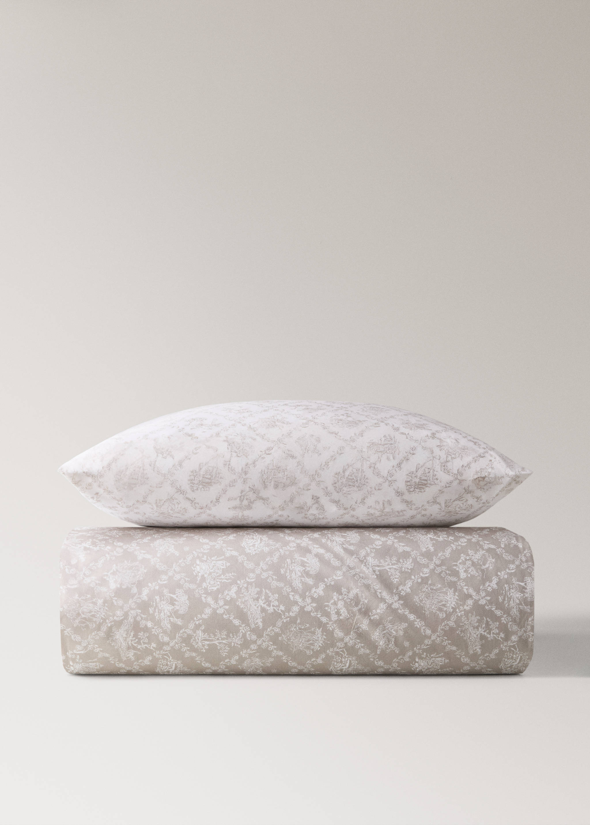 Toile de Jouy percale cotton duvet cover for 90 cm bed - Details of the article 4