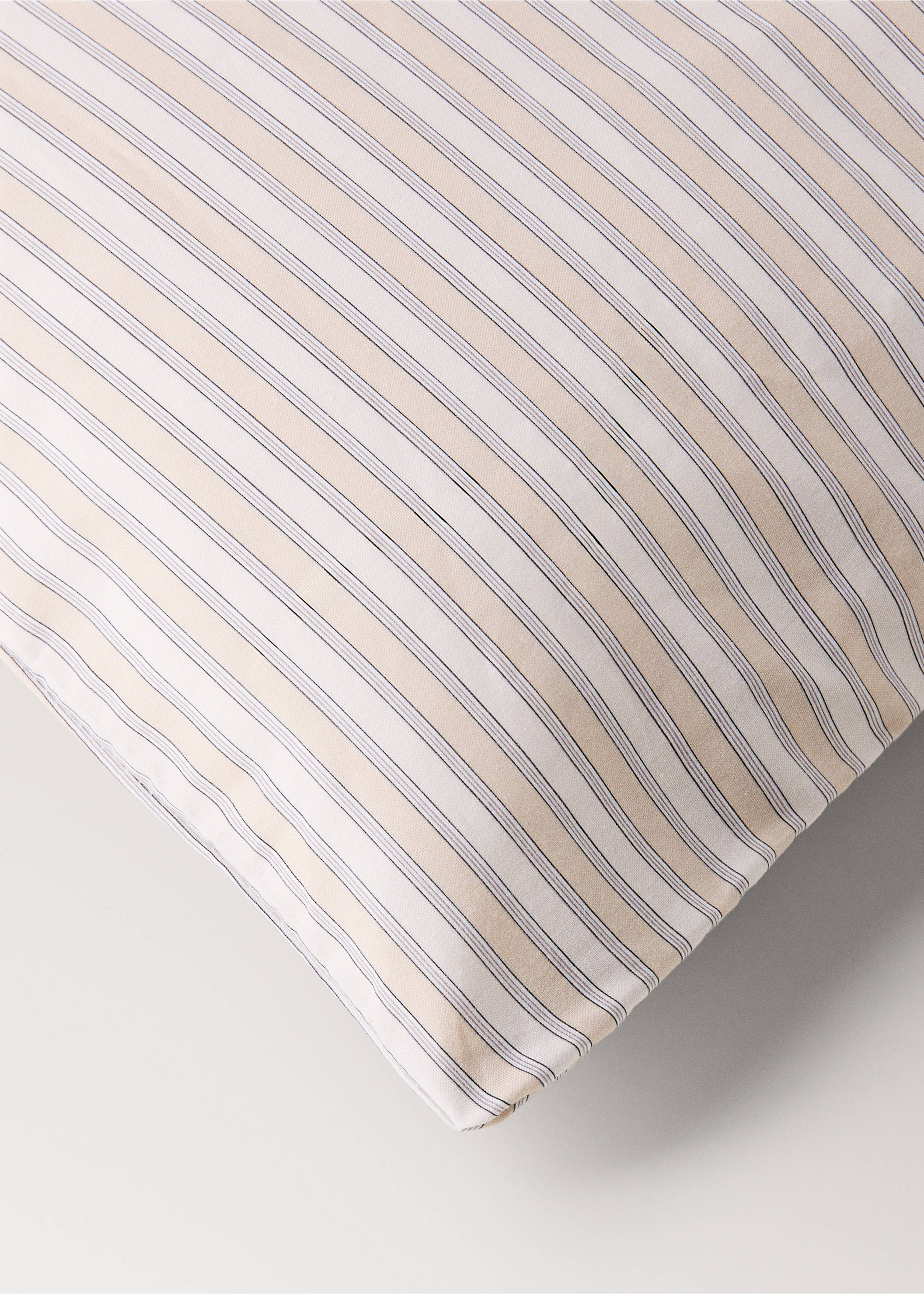 Children's percale cotton duvet cover with fine stripe print for 90 cm bed - Details of the article 3, Vanilla. Ref: 17001620-00.