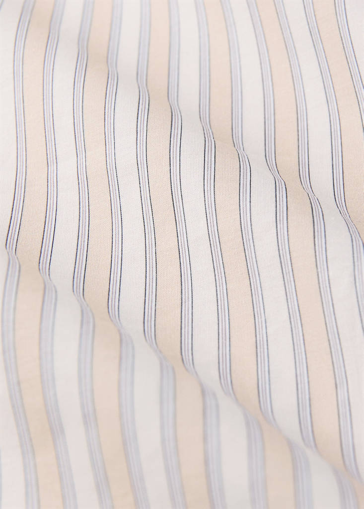 Percale cotton fine-striped children's duvet cover for 135/140 cm bed — Vanilla