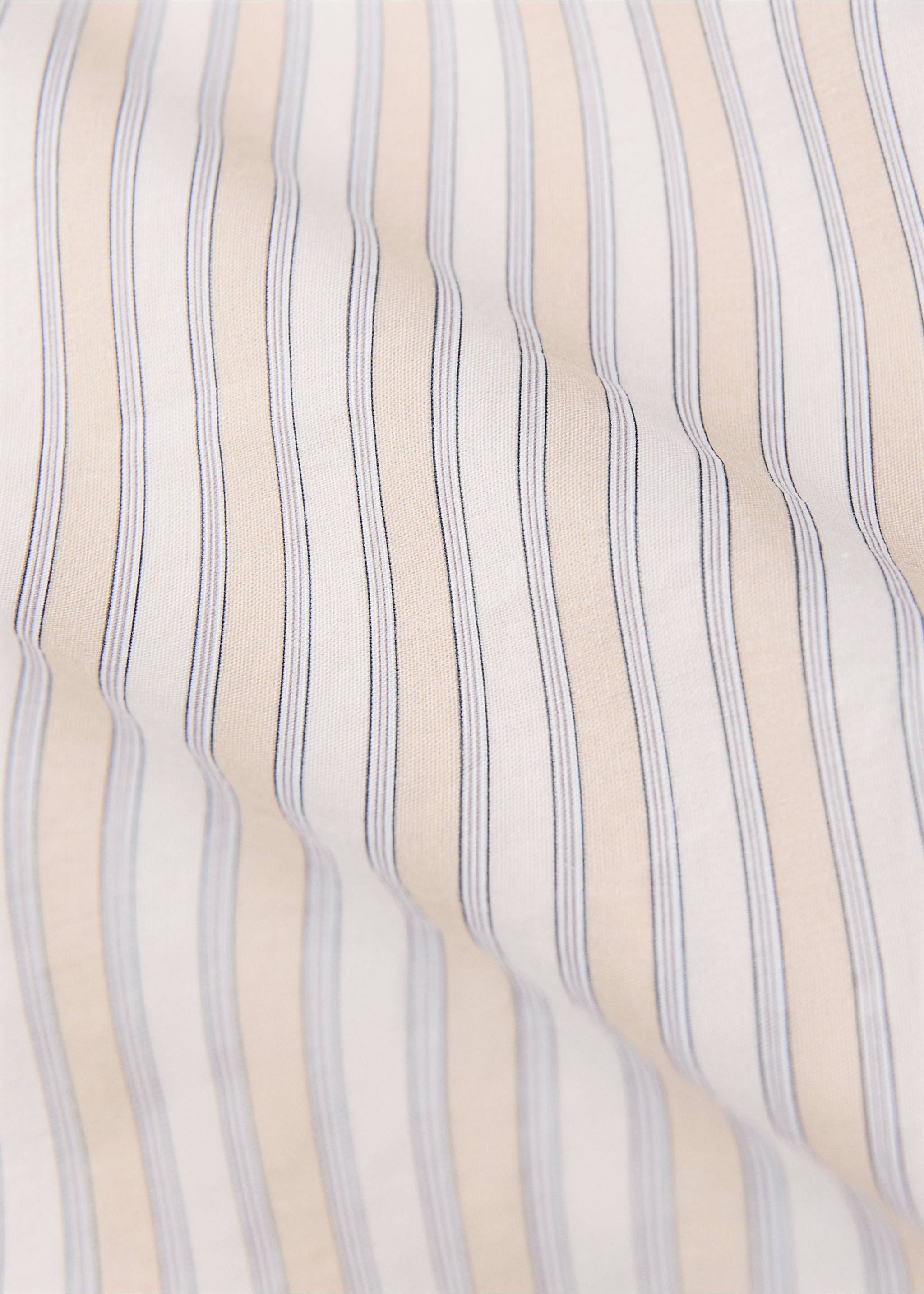 Percale cotton fine-striped children's duvet cover for 135/140 cm bed - Details of the article 2, Vanilla. Ref: 17001621-00.