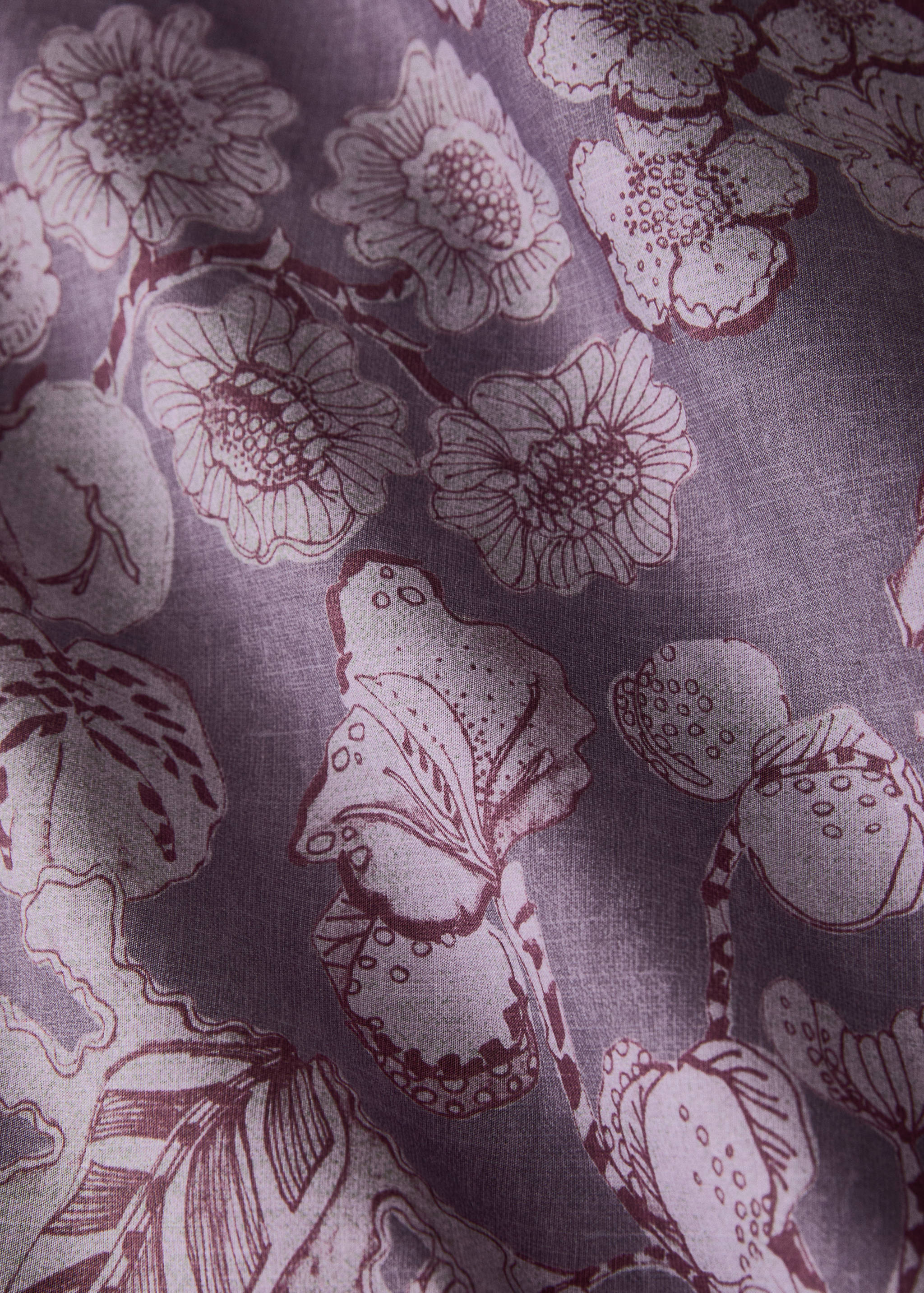 Blumenbettwäsche aus Baumwollperkal mit Blumenmuster für ein 90 cm Bett - Detail des Artikels 2