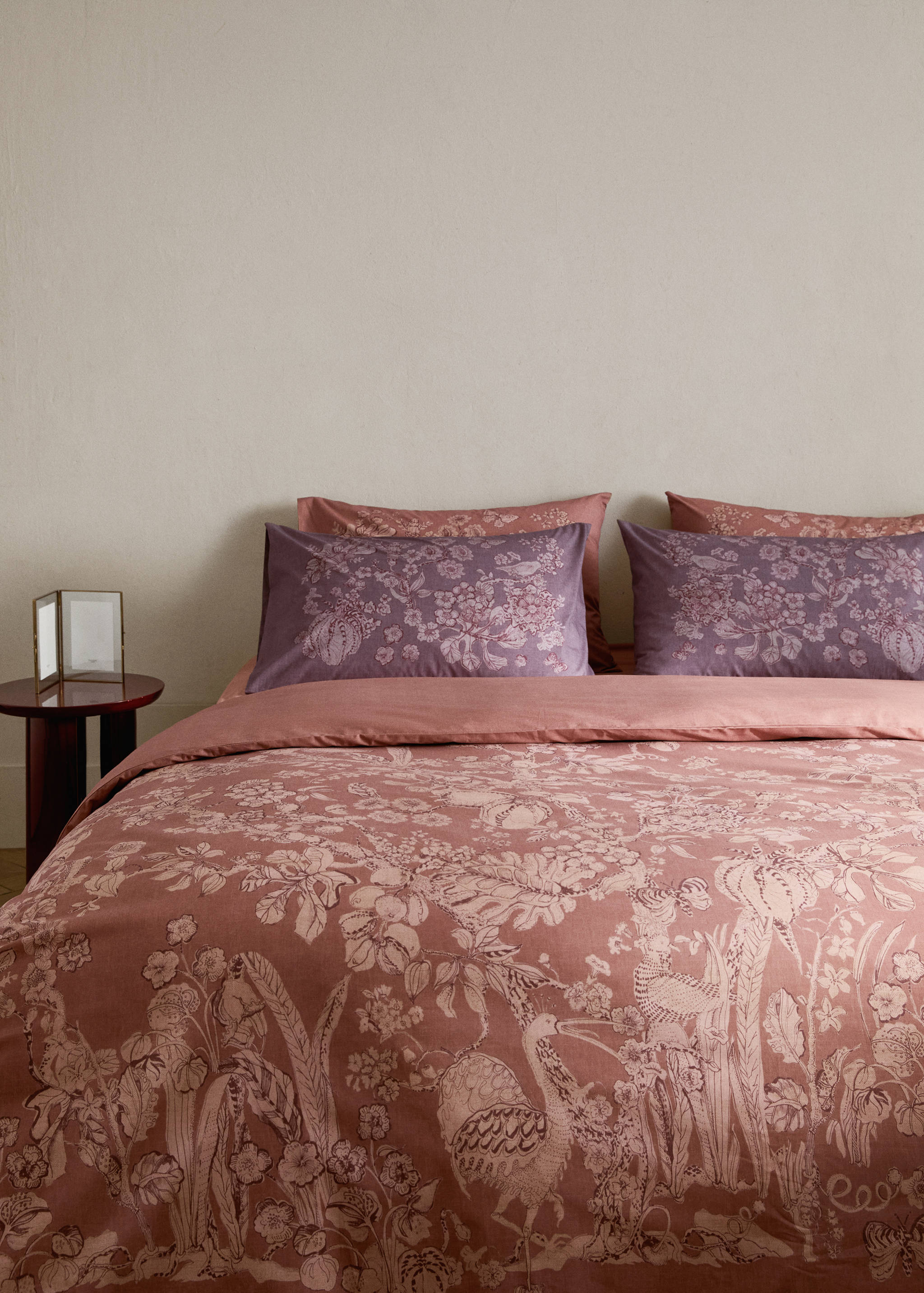 Percale cotton floral-print duvet cover for 180/200 cm bed - Details of the article 7