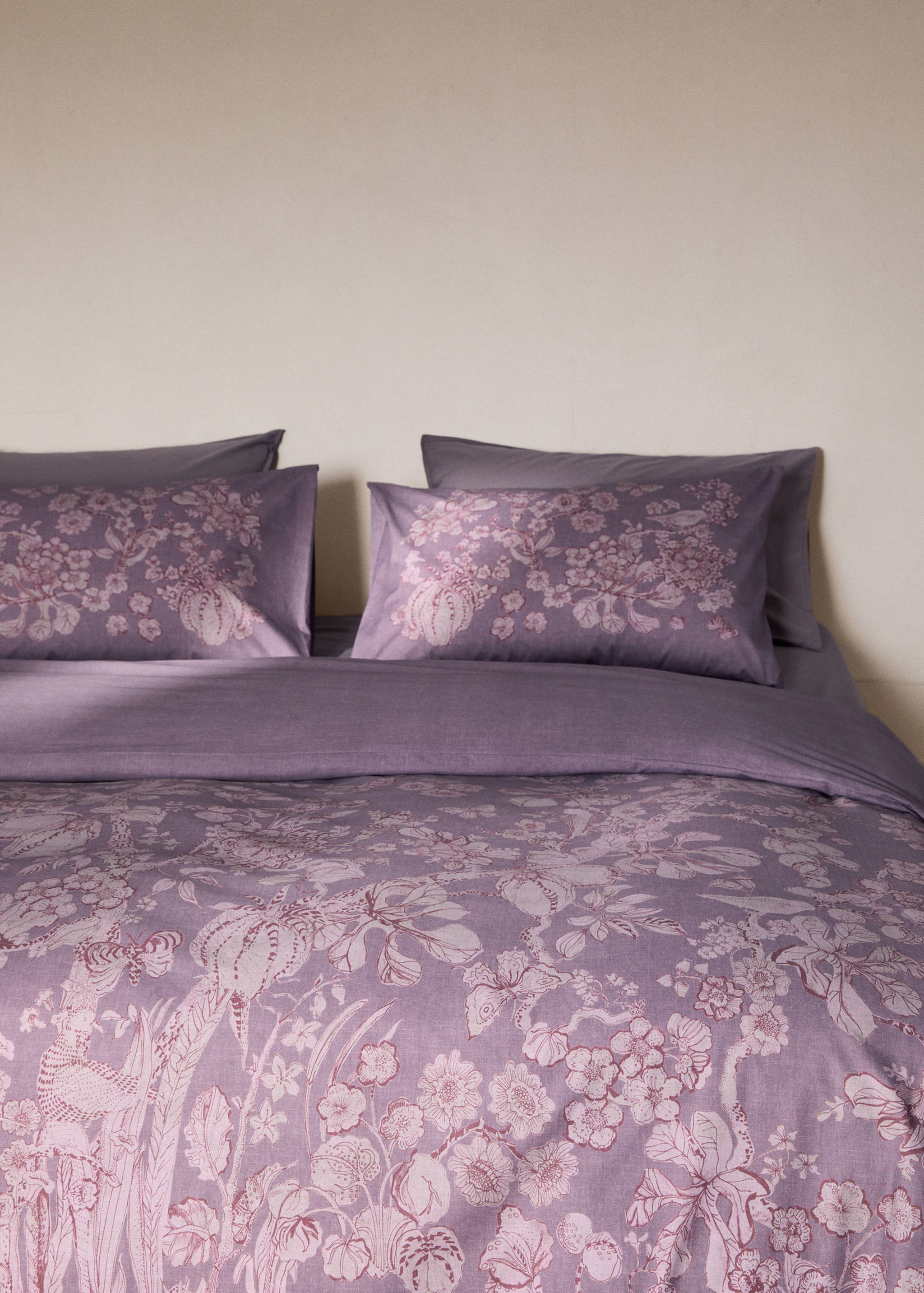 Percale cotton floral-print duvet cover for 180/200 cm bed - Details of the article 7