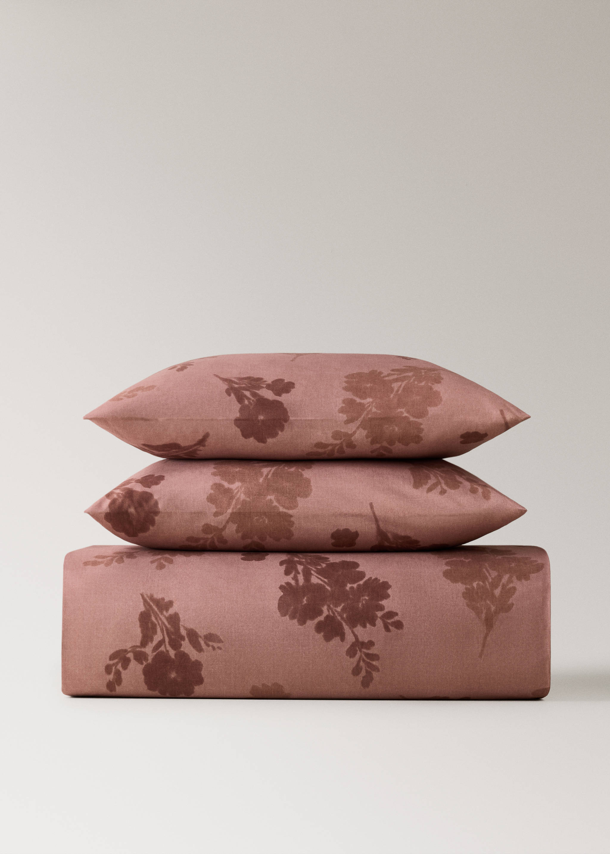 200-thread count percale cotton duvet cover with blurred floral print for 135/140 cm bed - Article without model
