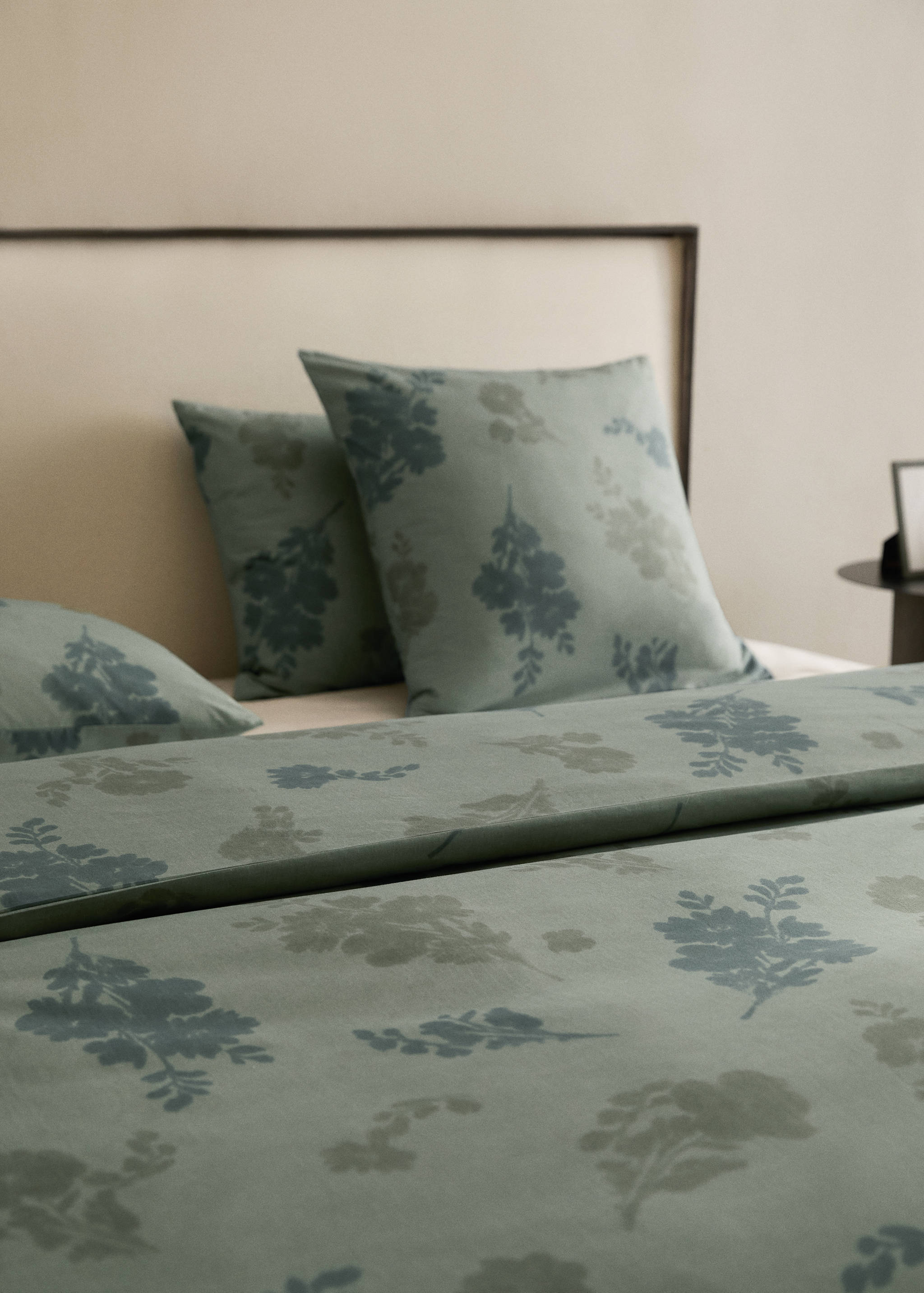 Housse de couette percale de coton 200 fils fleur estompée lit 180/200 cm - Détail de l'article 7