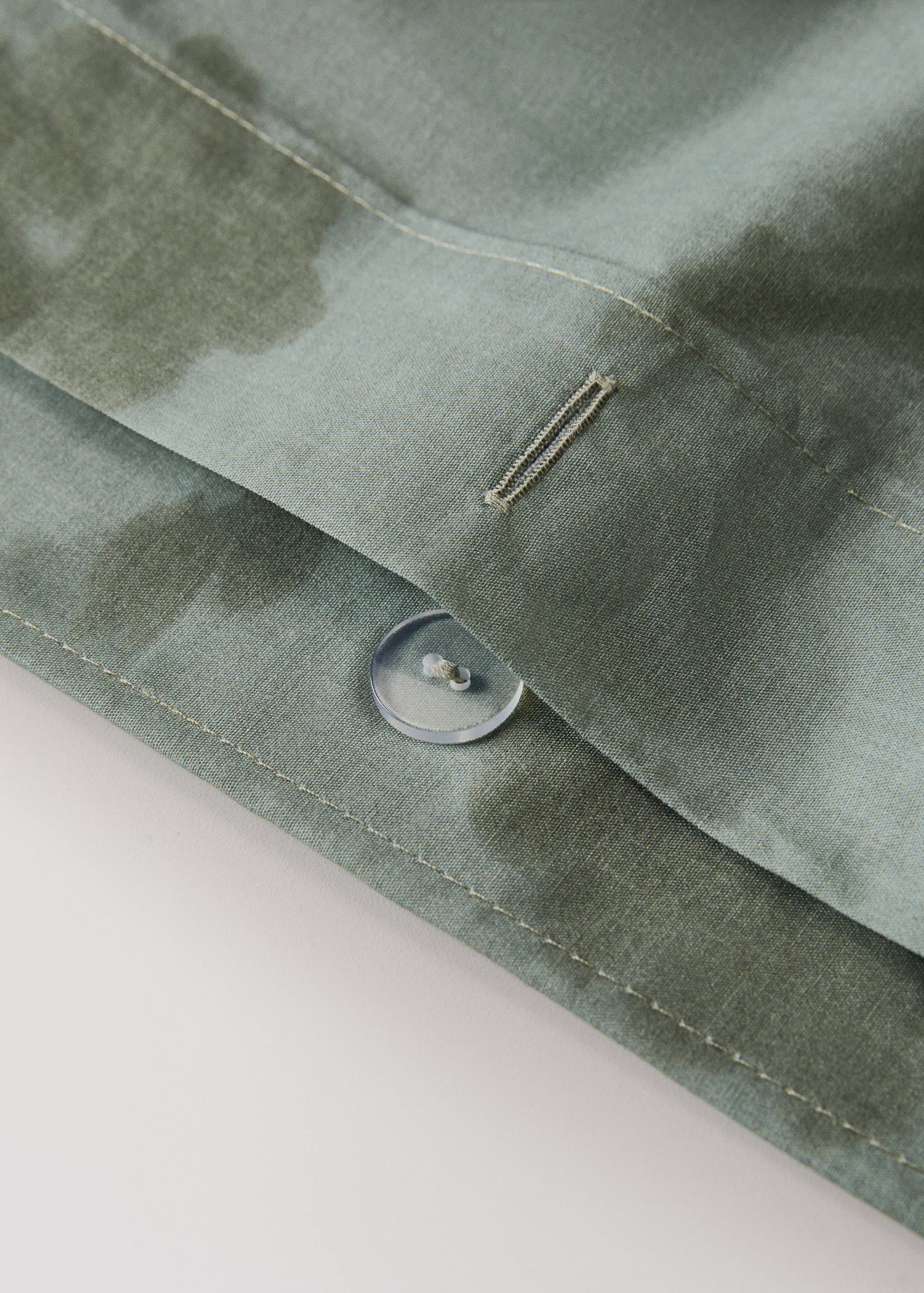 Housse de couette percale de coton 200 fils fleur estompée lit 180/200 cm - Détail de l'article 1