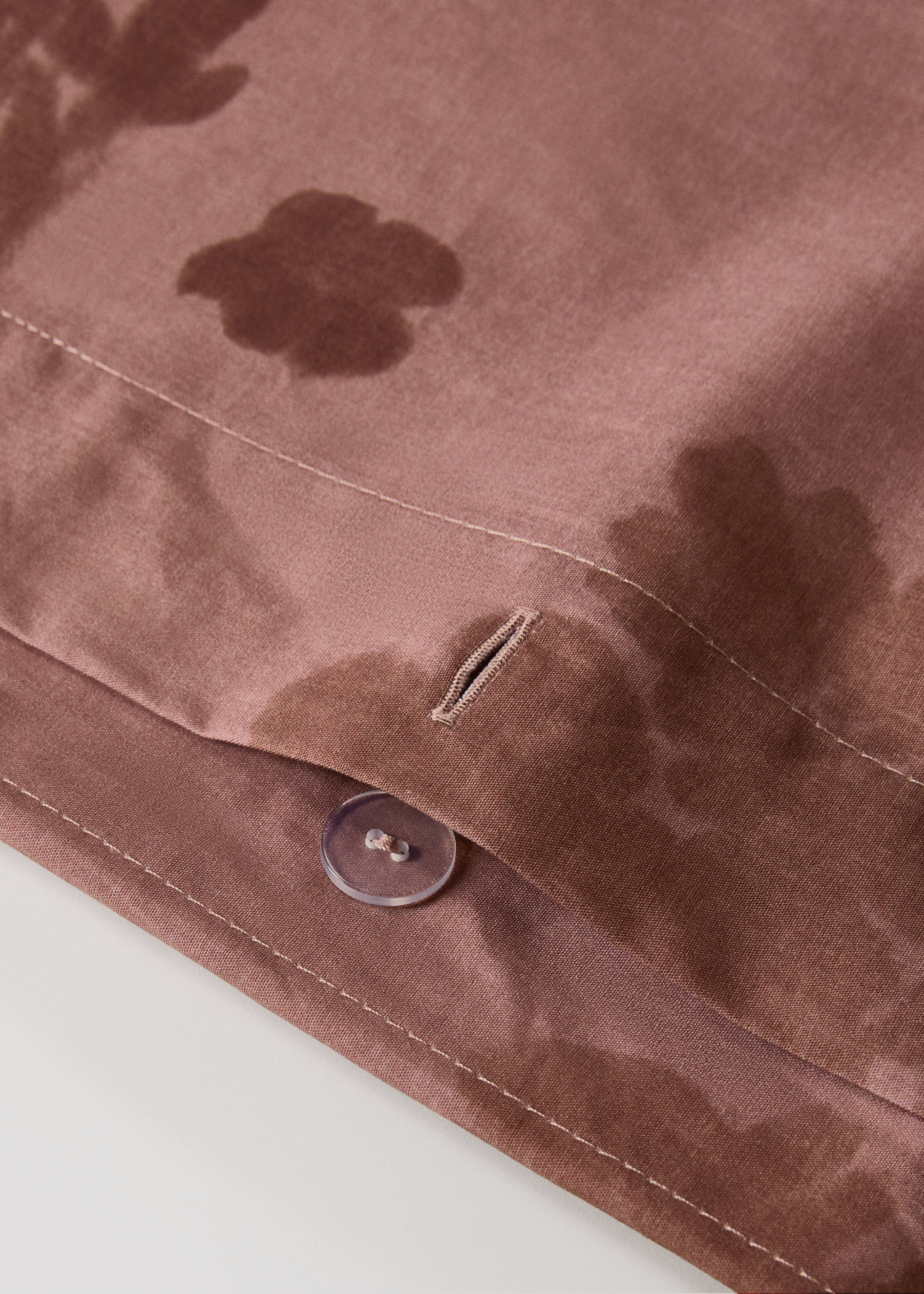 Housse de couette percale de coton 200 fils fleur estompée lit 180/200 cm - Détail de l'article 1