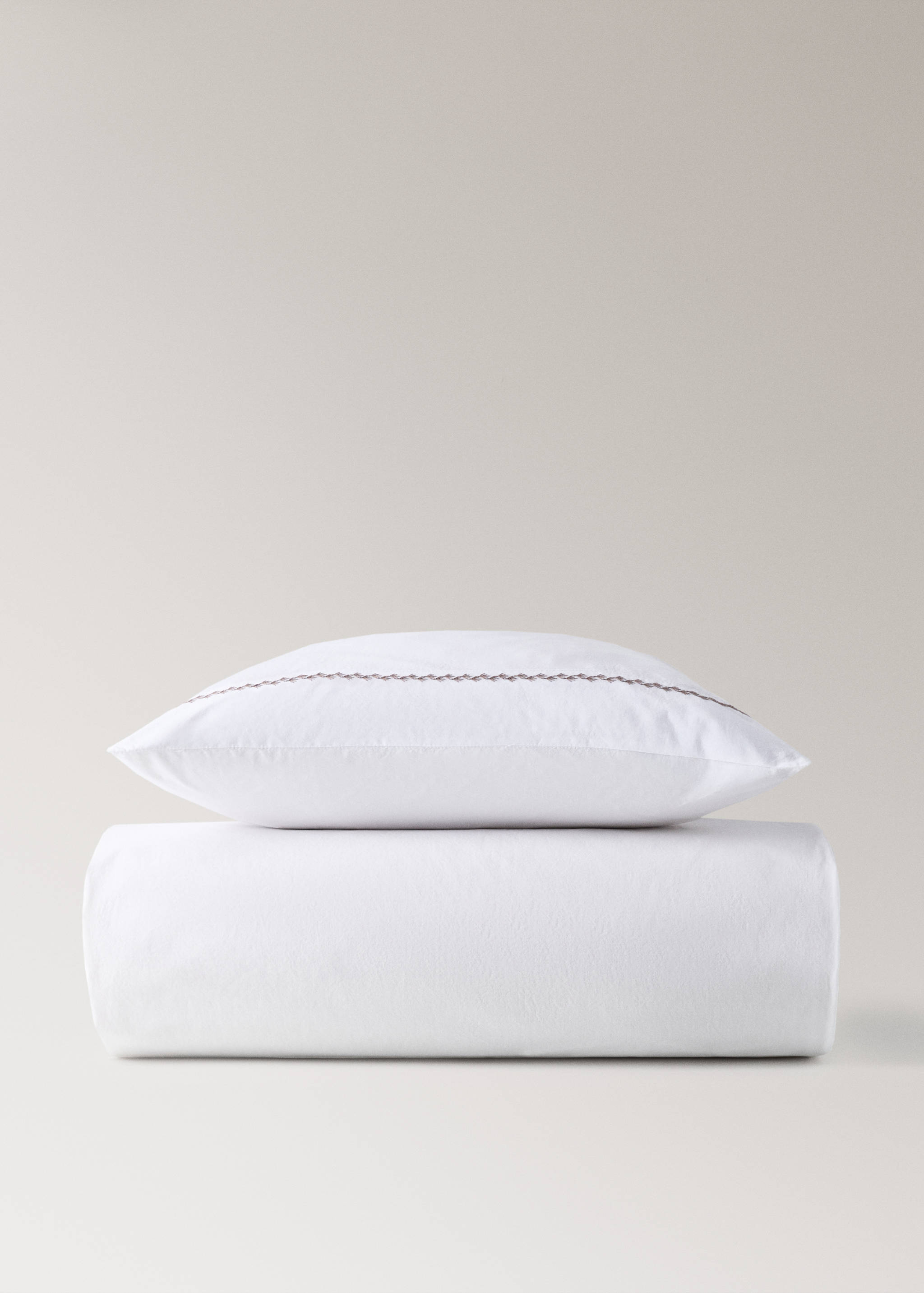 Children's cotton-linen duvet cover with embroidered hedgehogs for 90 cm bed - Details of the article 1